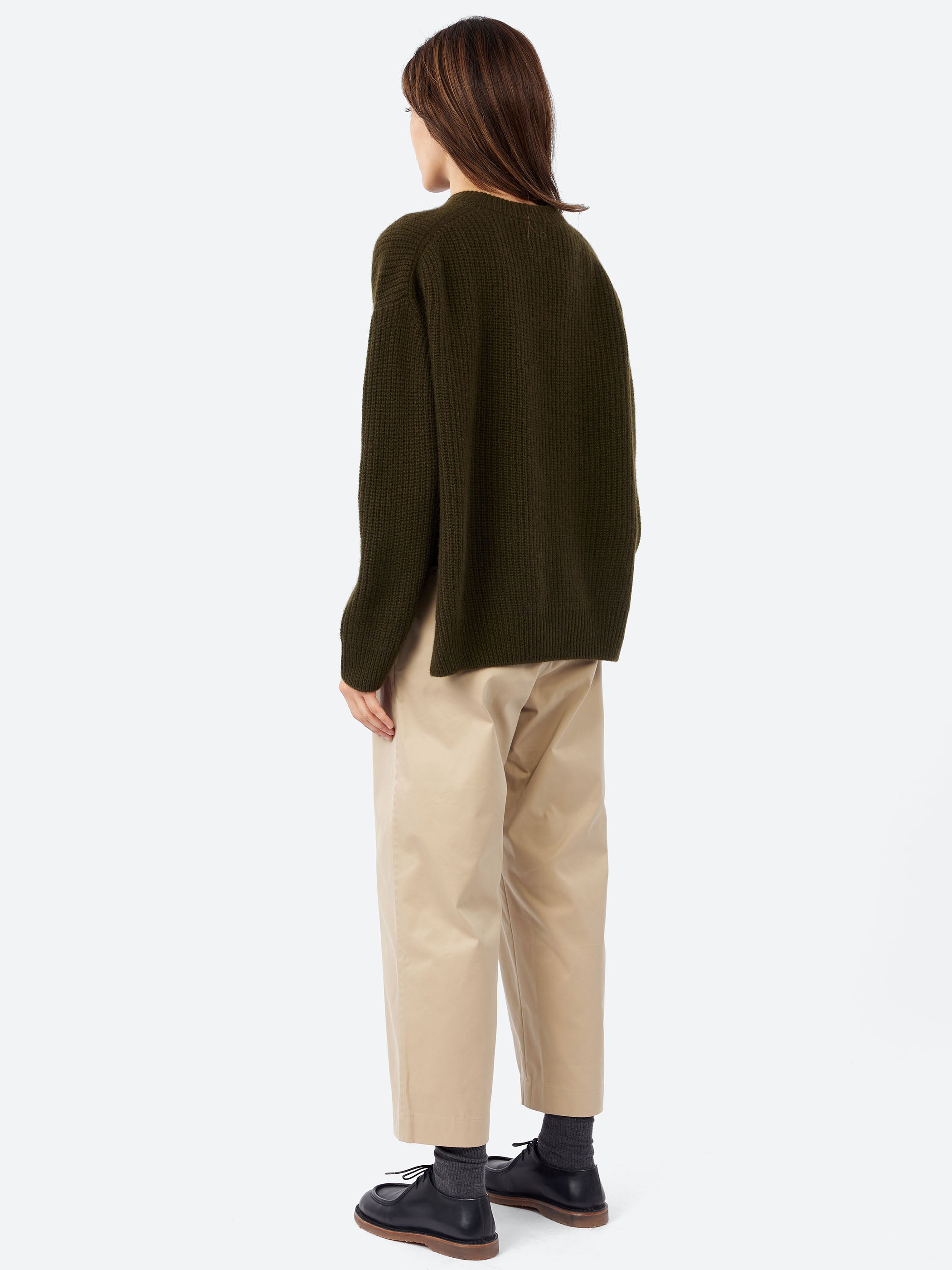 Rib Stitch Crew Neck Big Pullover