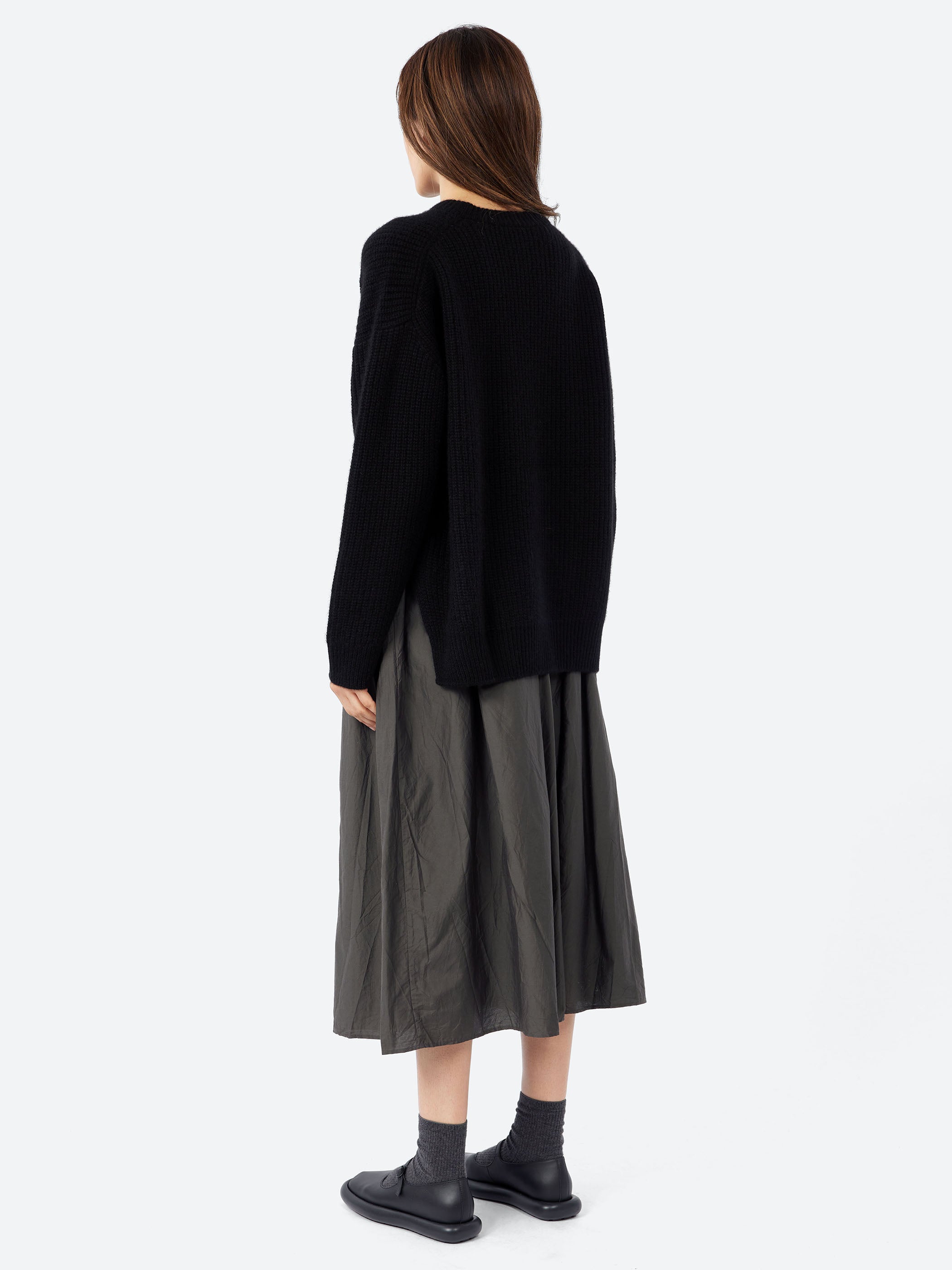 Rib Stitch Crew Neck Big Pullover