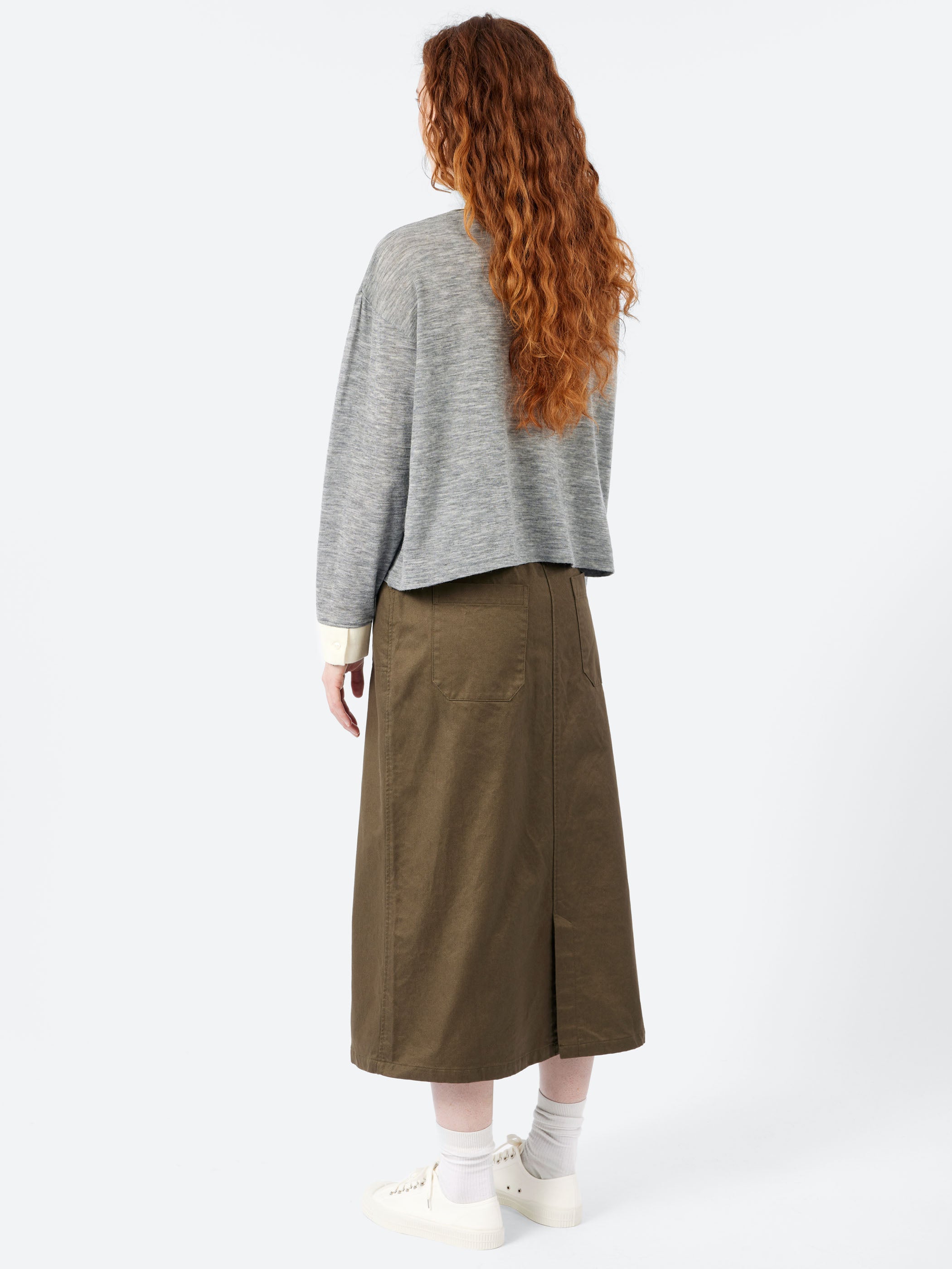 Wool Gauze Rib Contrast Collar T-Shirt