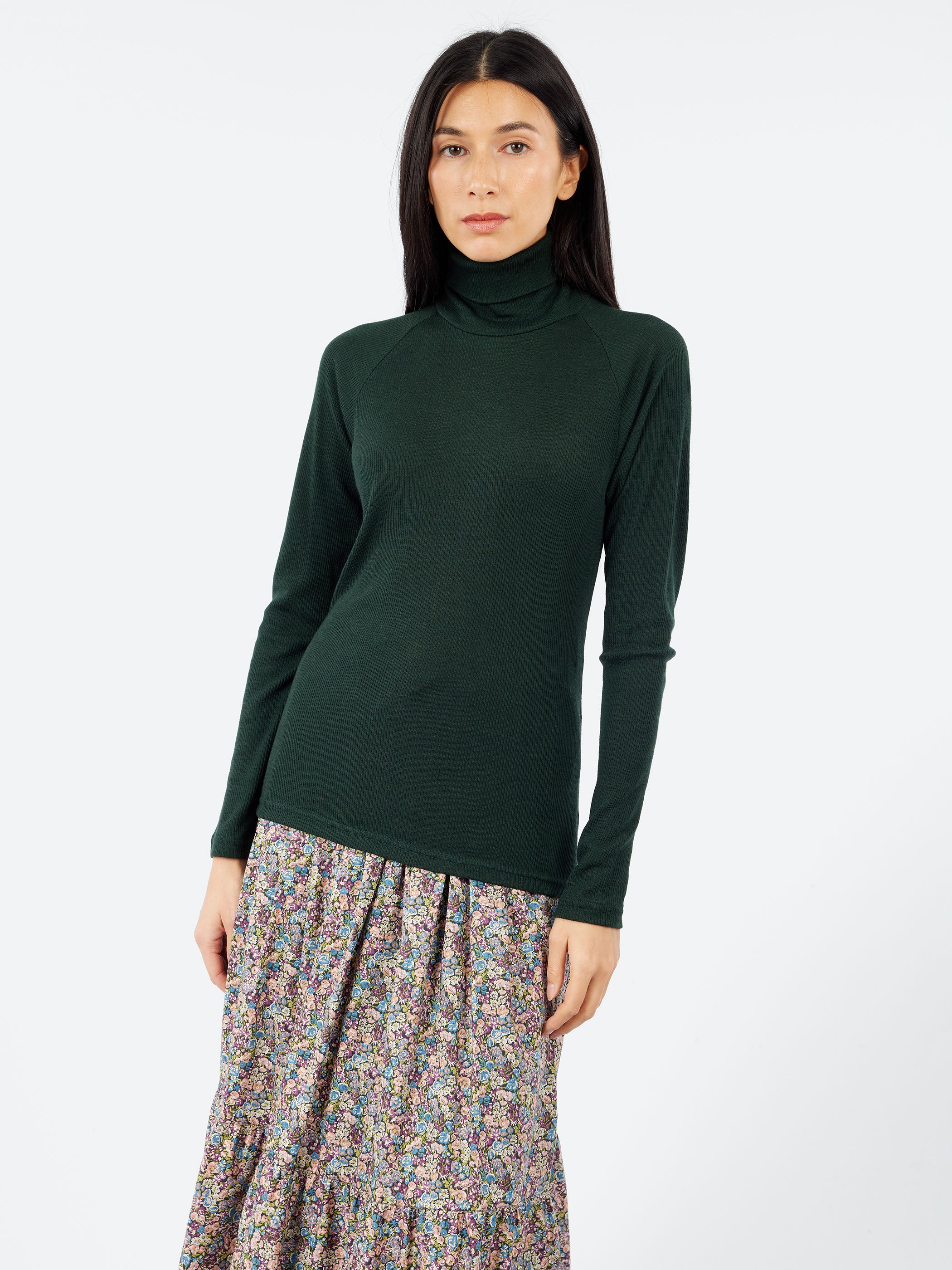 Wool Raglan Turtleneck