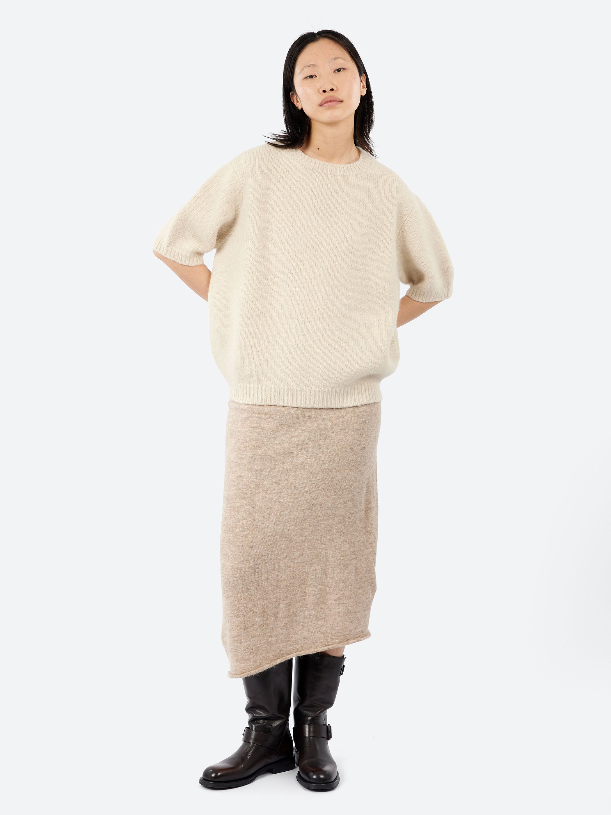 【新品】LAUREN MANOOGIAN リネン混ニット38 キナリ色 Lauren Manoogian - Loft S/S Crewneck in Vintage – gravitypope