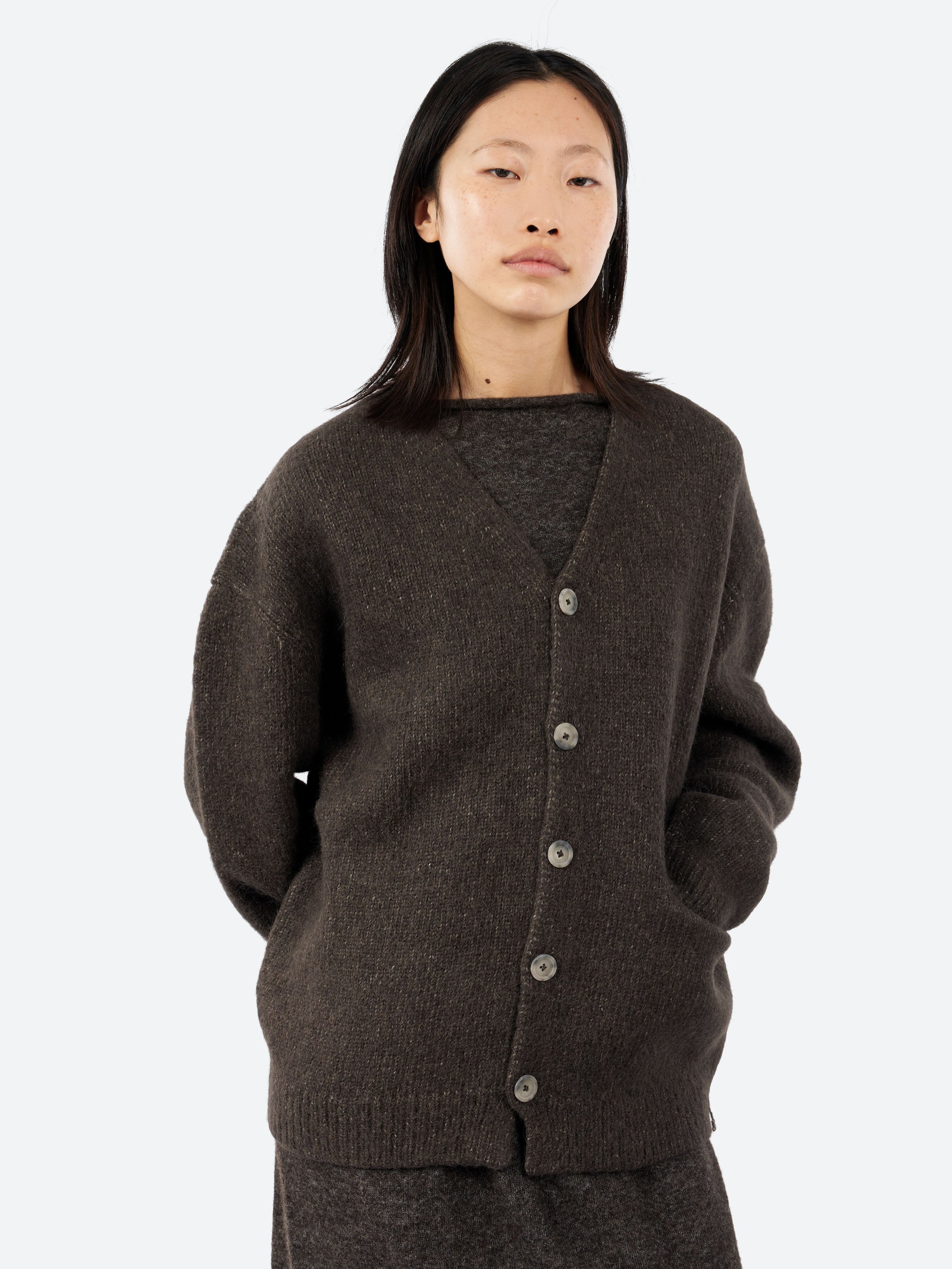LAUREN MANGOOGIAN チャコール グレー 定価86900円 Lauren Manoogian - Loft Cardigan in Coal – gravitypope