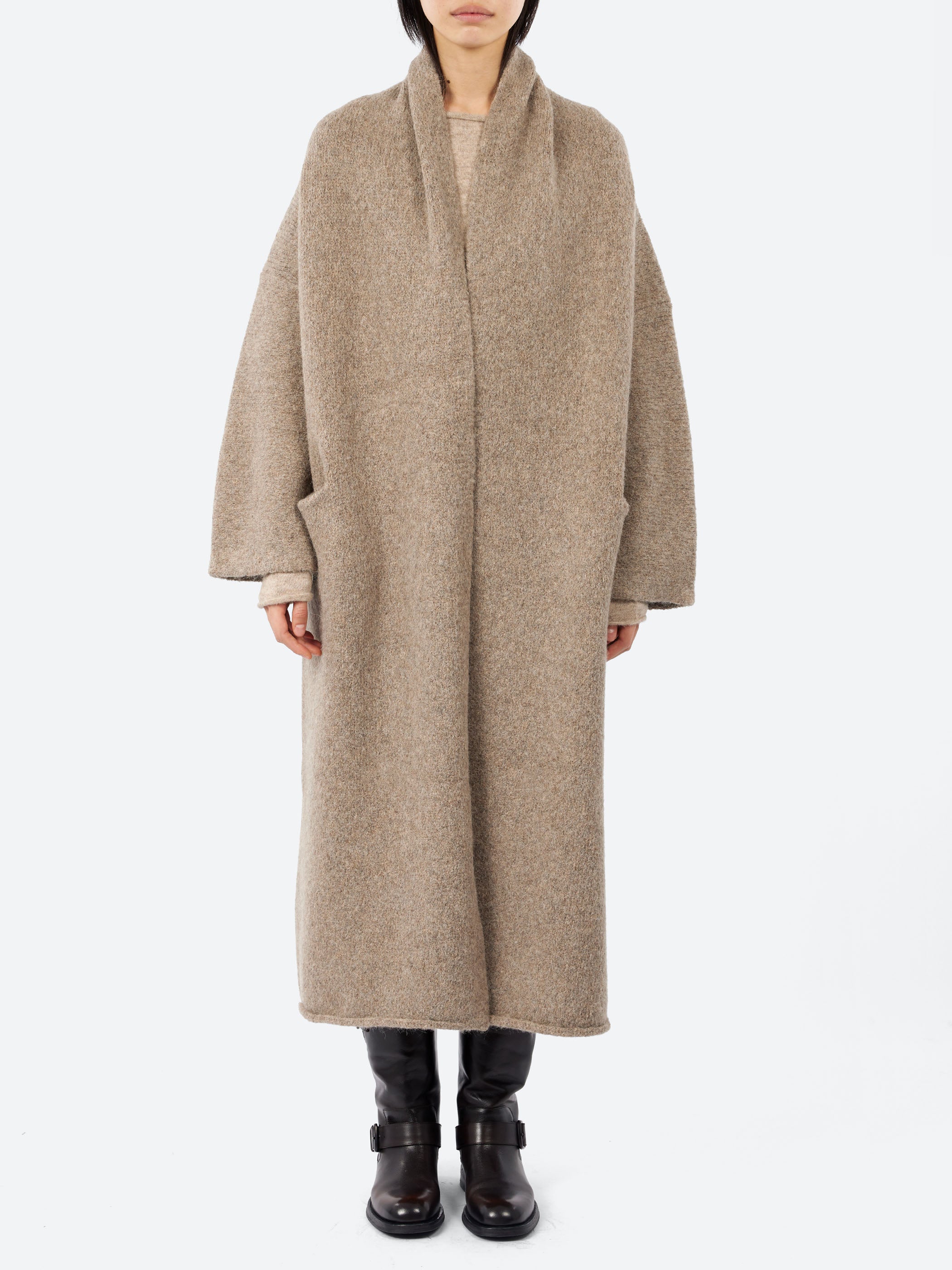LAUREN MANOOGIAN ロング カーディガン ガウン 羽織 ペルー製 Lauren Manoogian - Long Shawl Cardigan in Driftwood – gravitypope