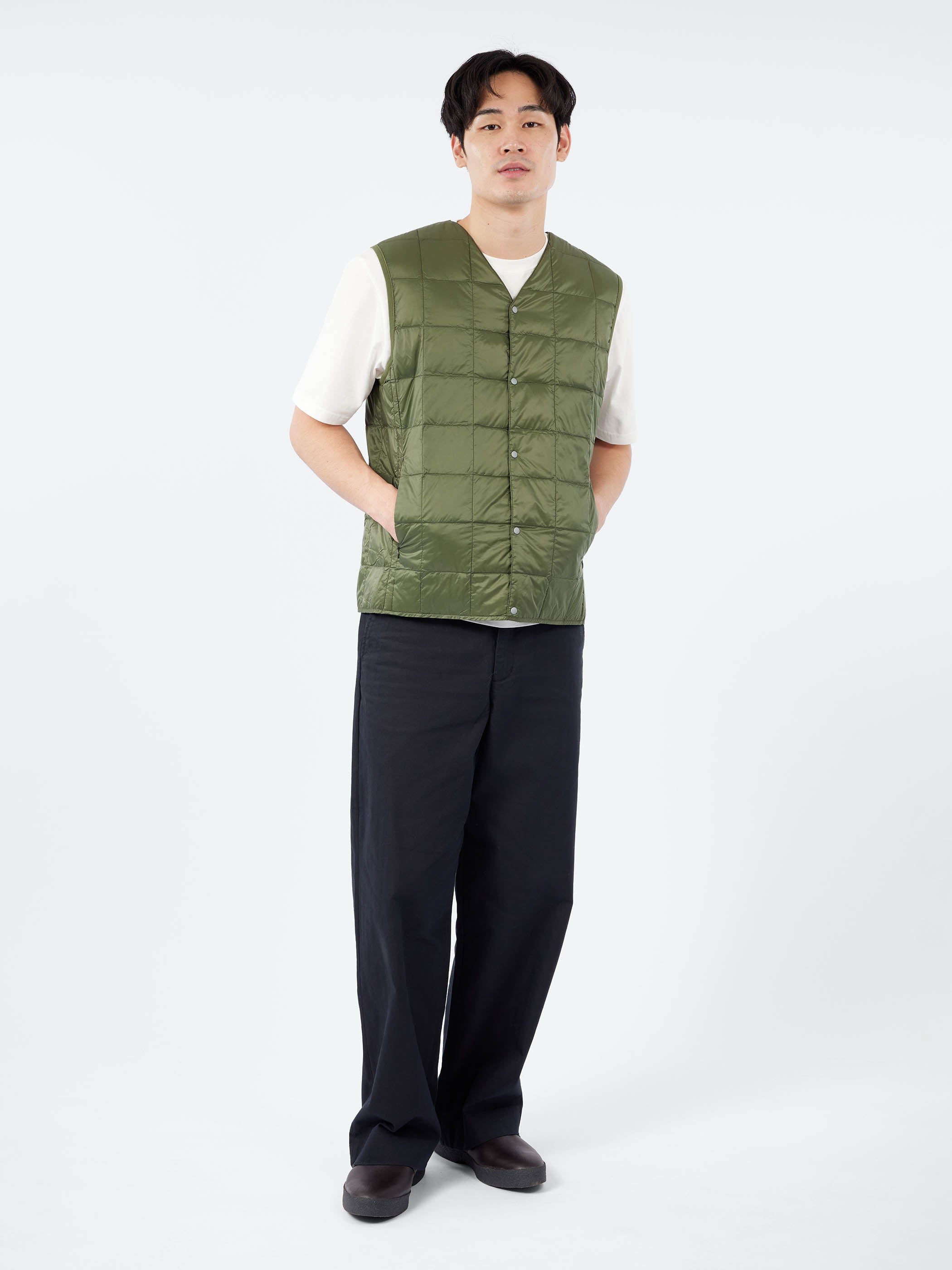 Military V-Neck Button Down Vest
