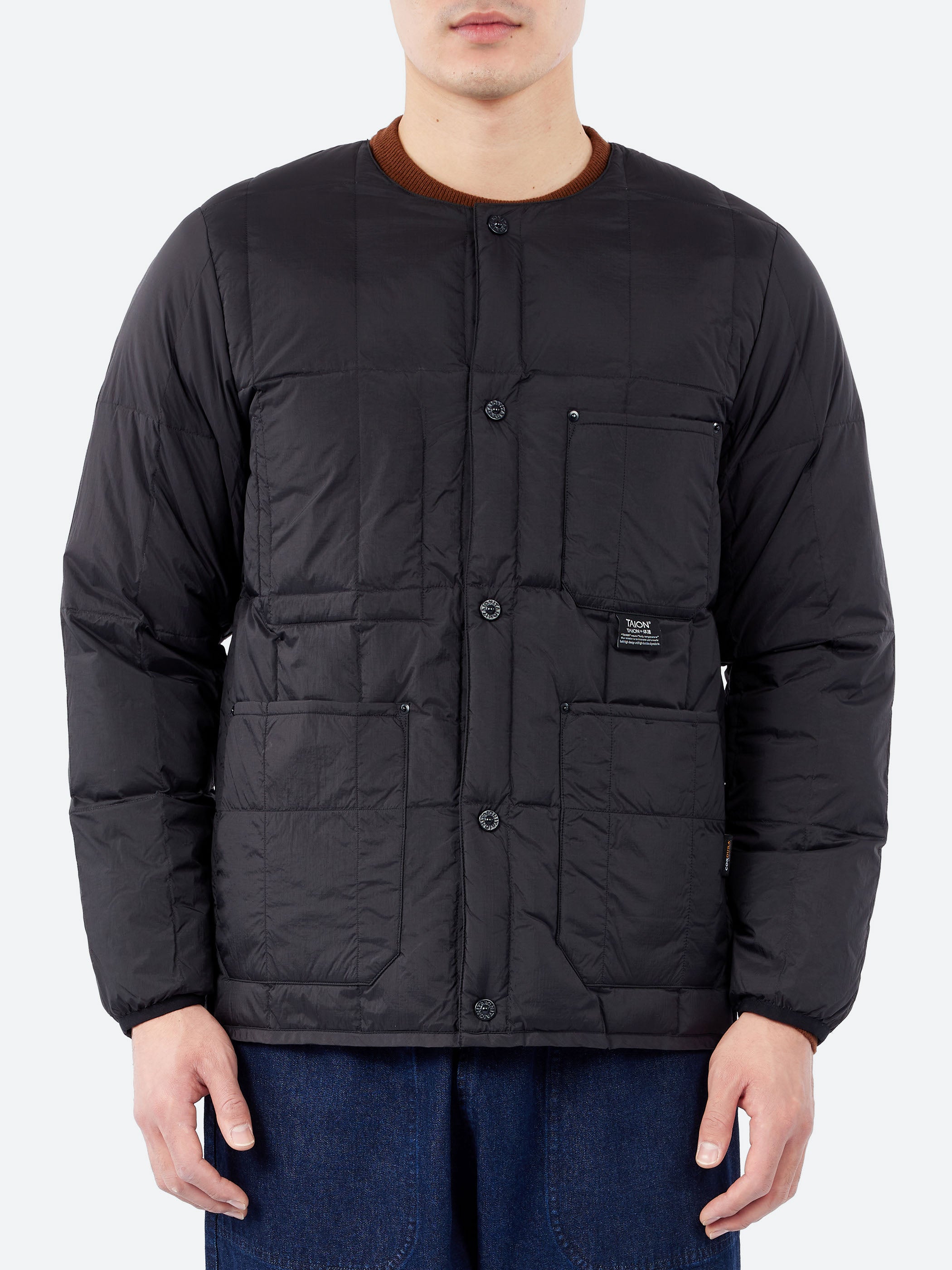 TAION - Work Crew Neck Down Jacket in Black and Black – gravitypope