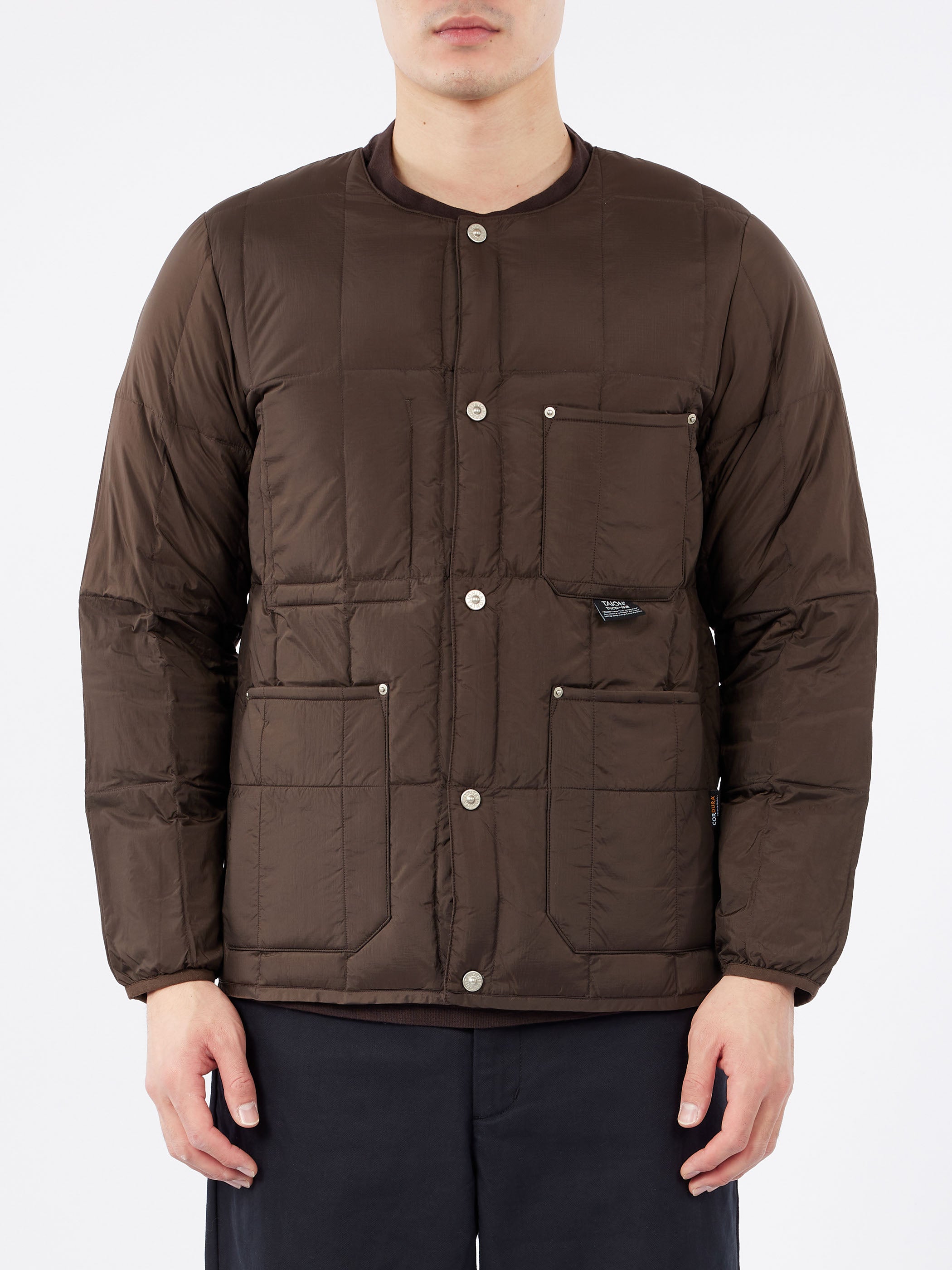 TAION - Work Crew Neck Down Jacket in Dark Brown – gravitypope