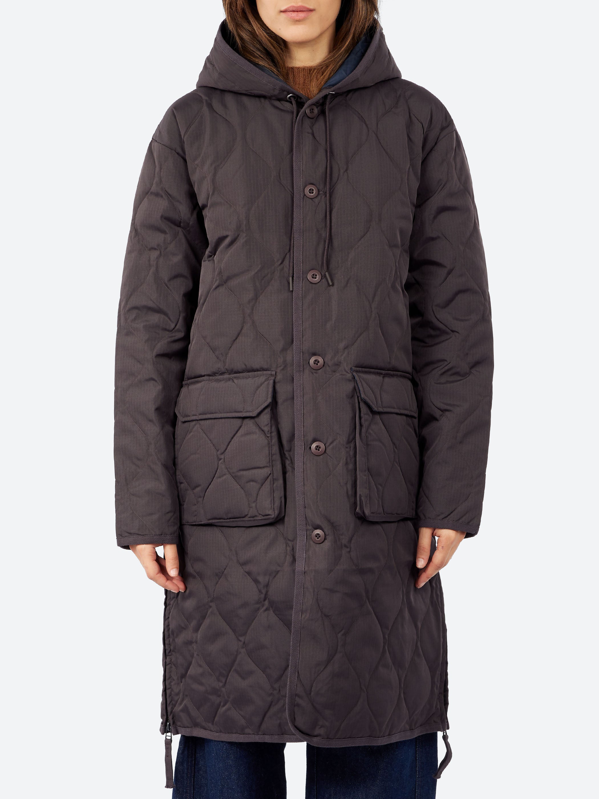 Military Hood Long Down Coat