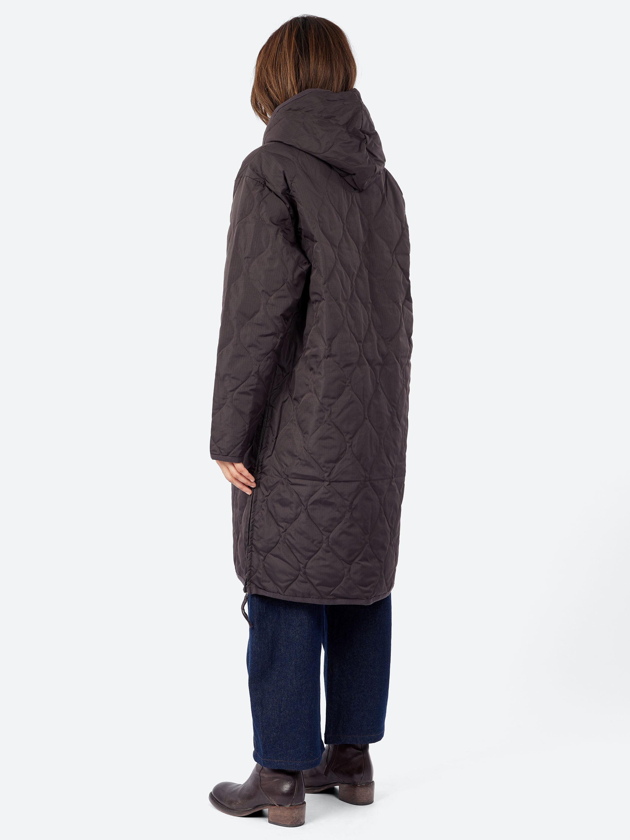 TAION - Military Hood Long Down Coat in Dark Chocolate – gravitypope