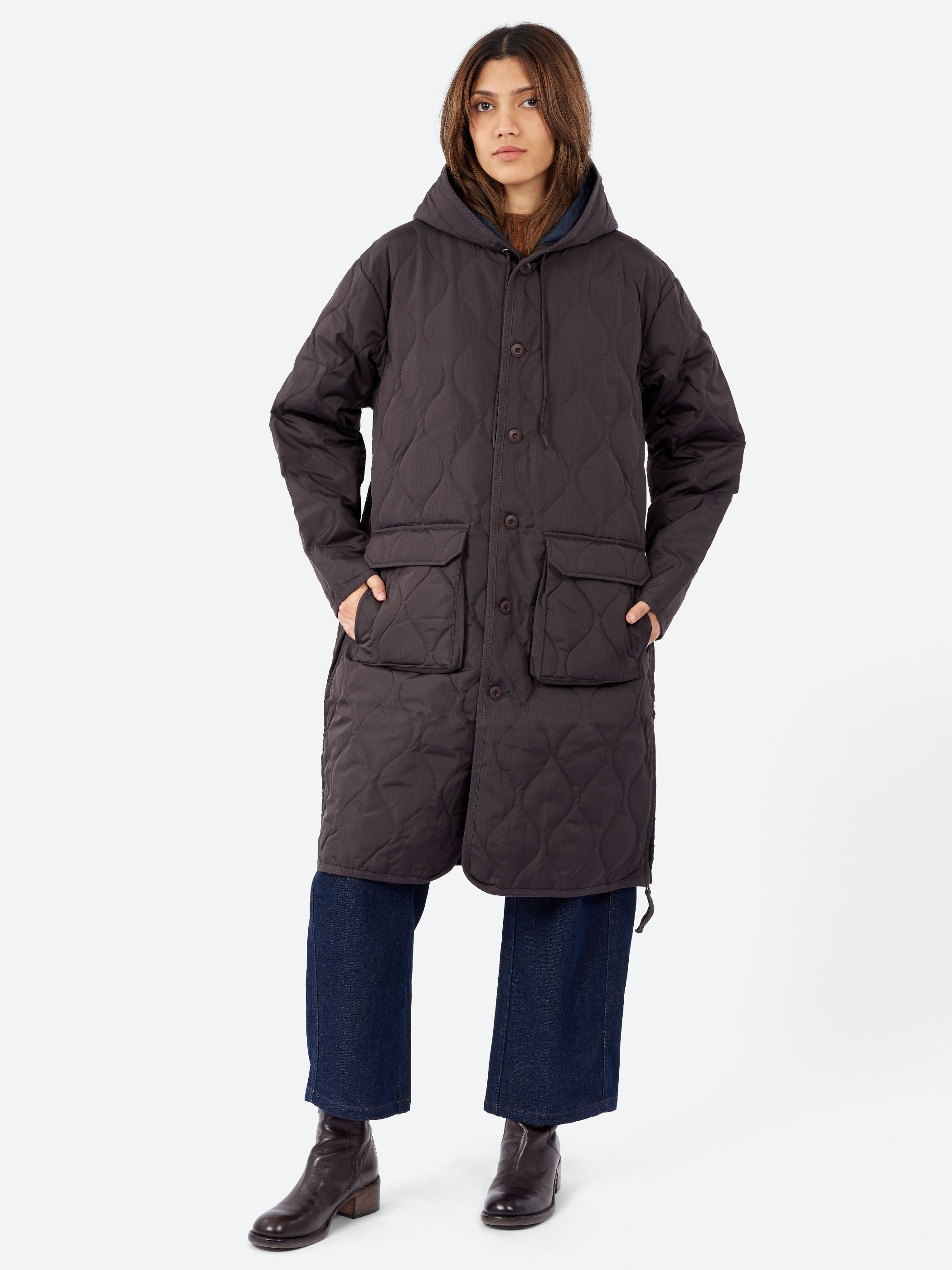 Military Hood Long Down Coat