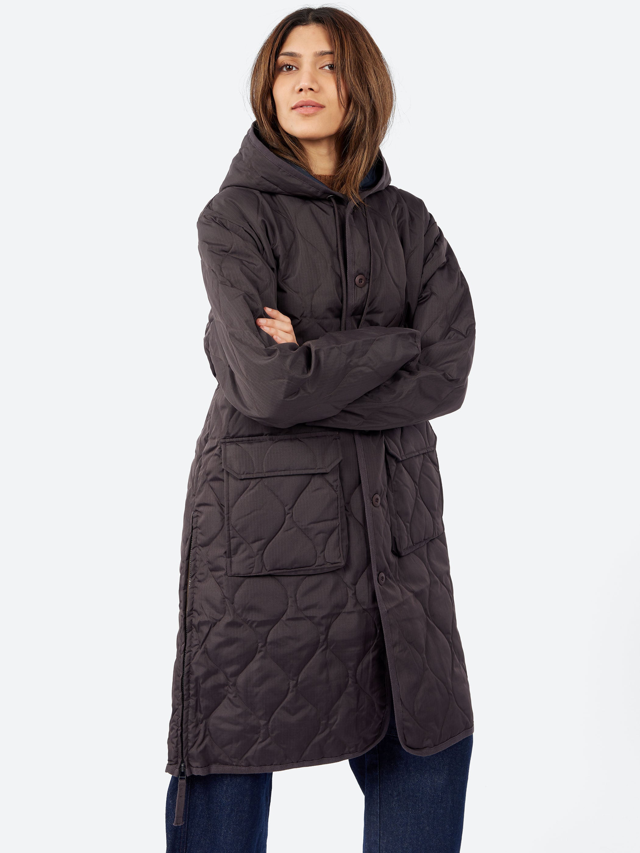 Military Hood Long Down Coat