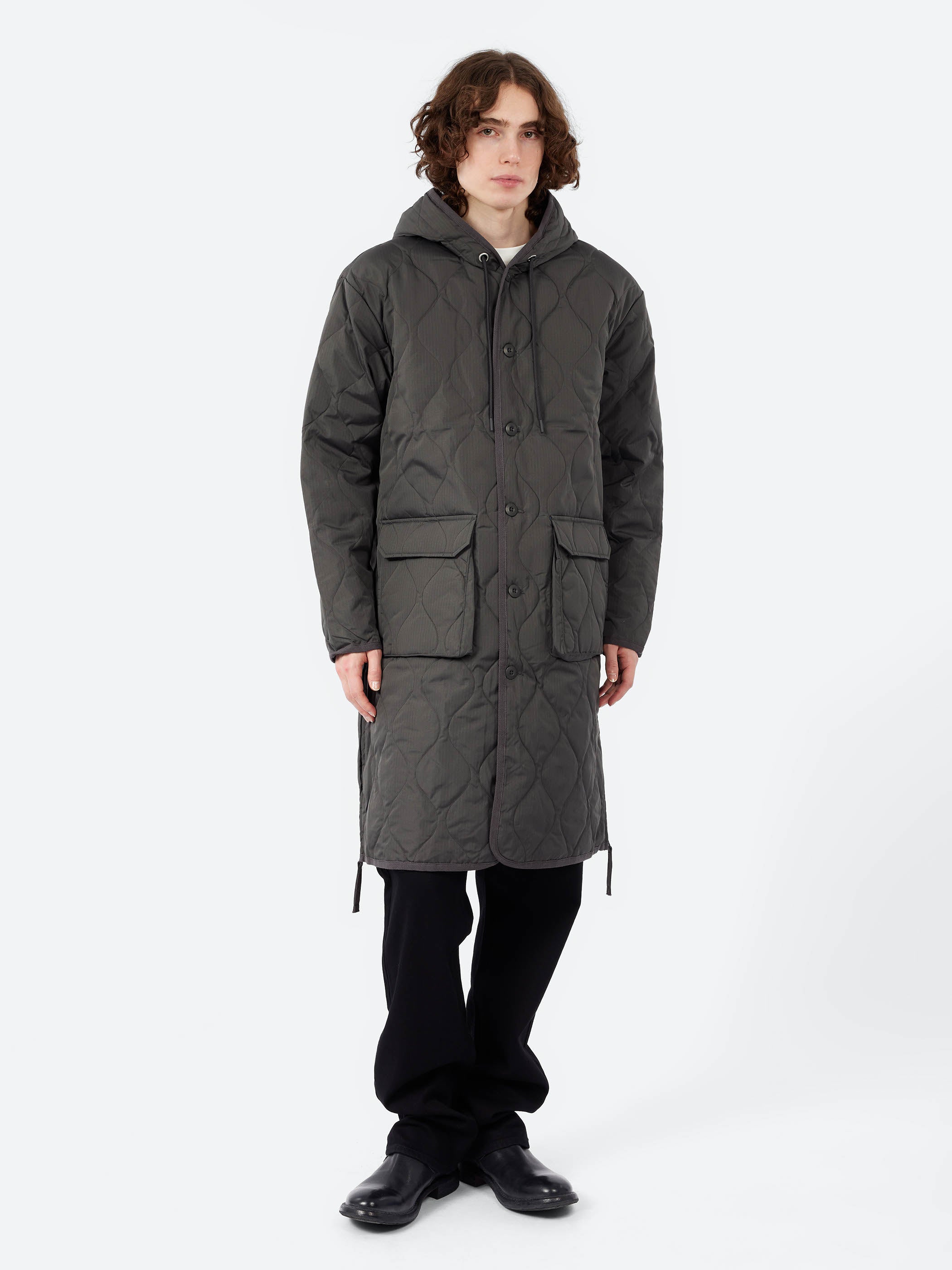 Military Hood Long Down Coat