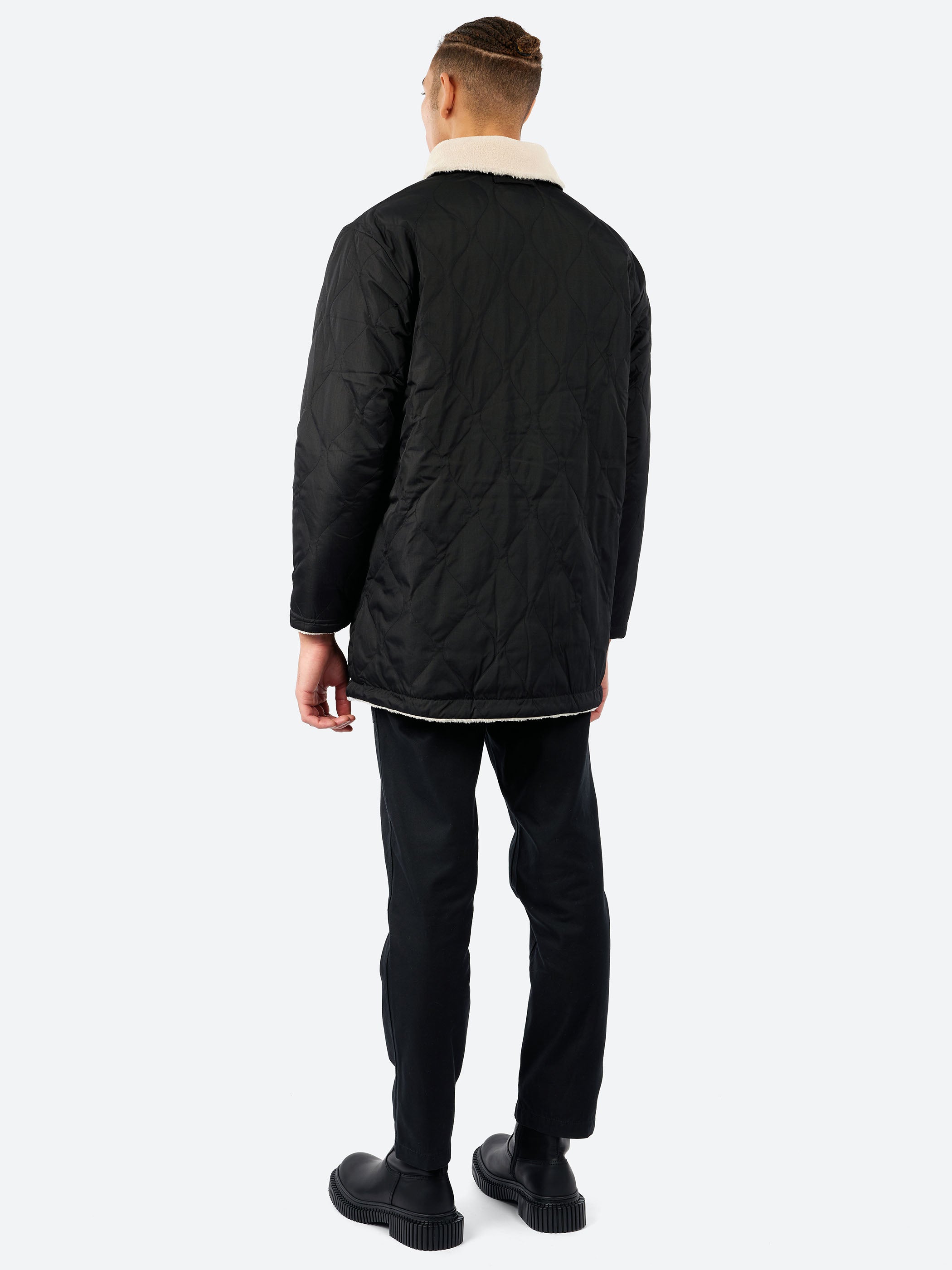 TAION - Military Reversible Down + Boa N-1 Type Jacket in Black