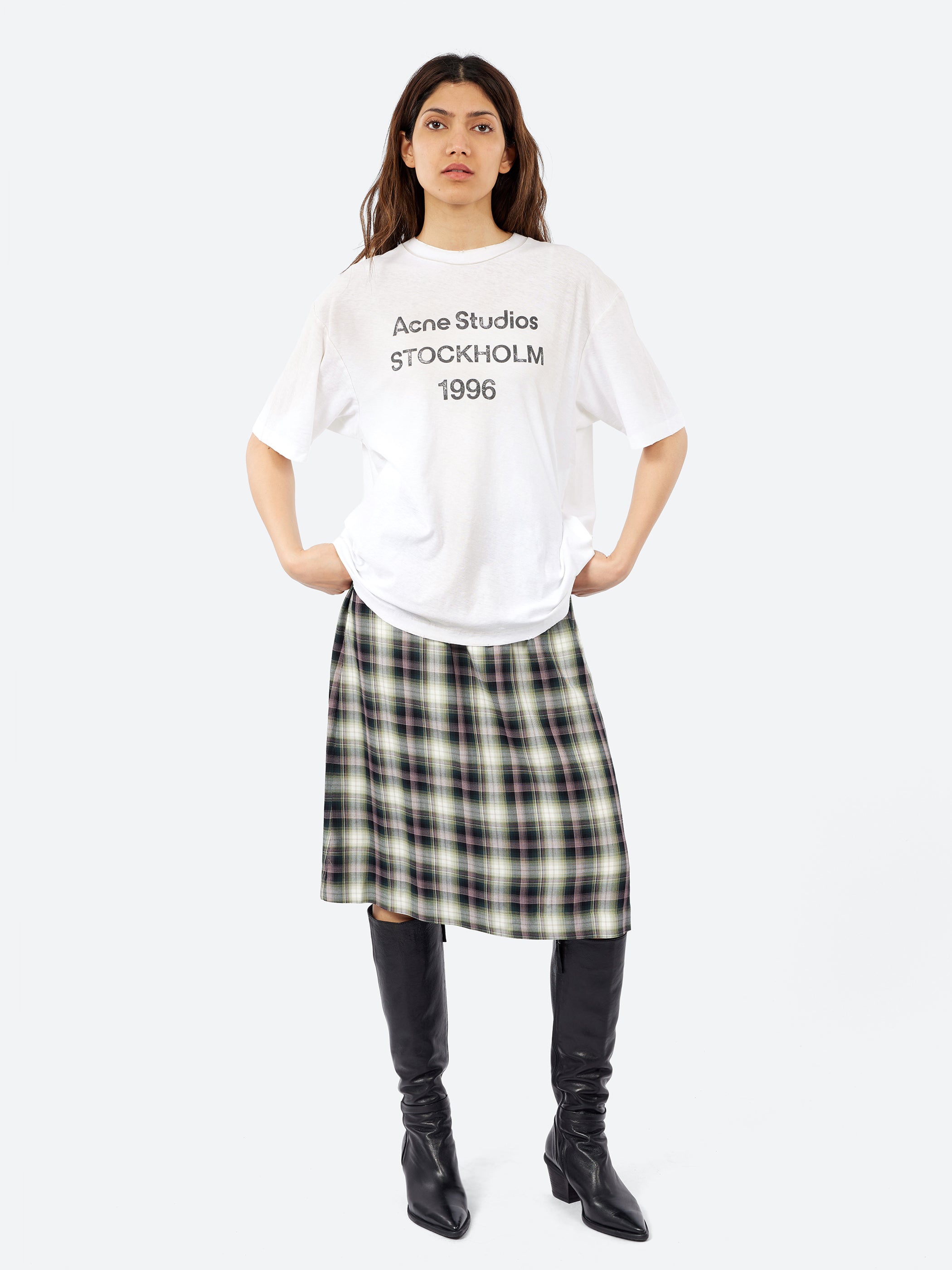 Check Midi Skirt