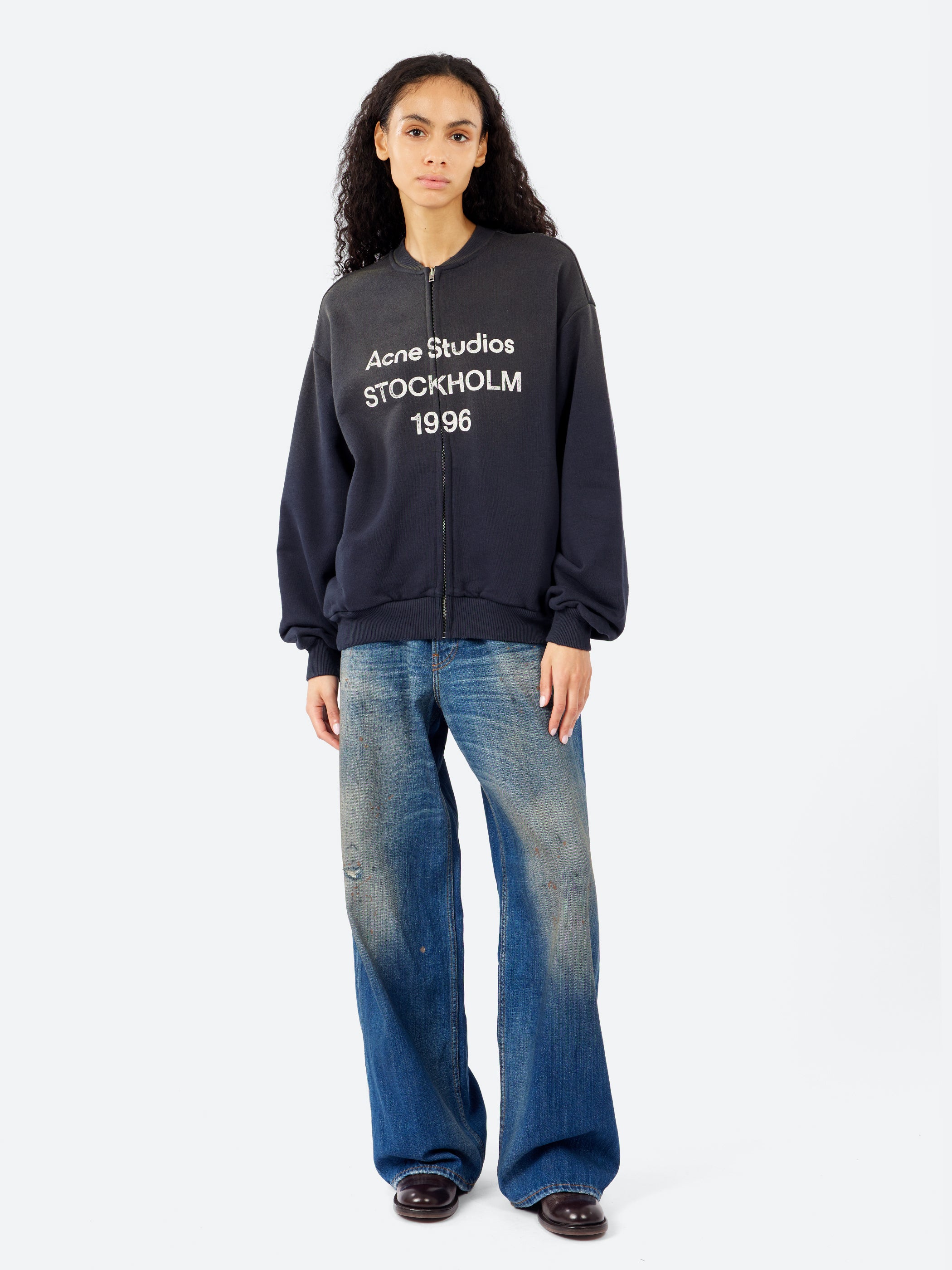 Acne Studios - Zip Sweater Logo in Black – gravitypope
