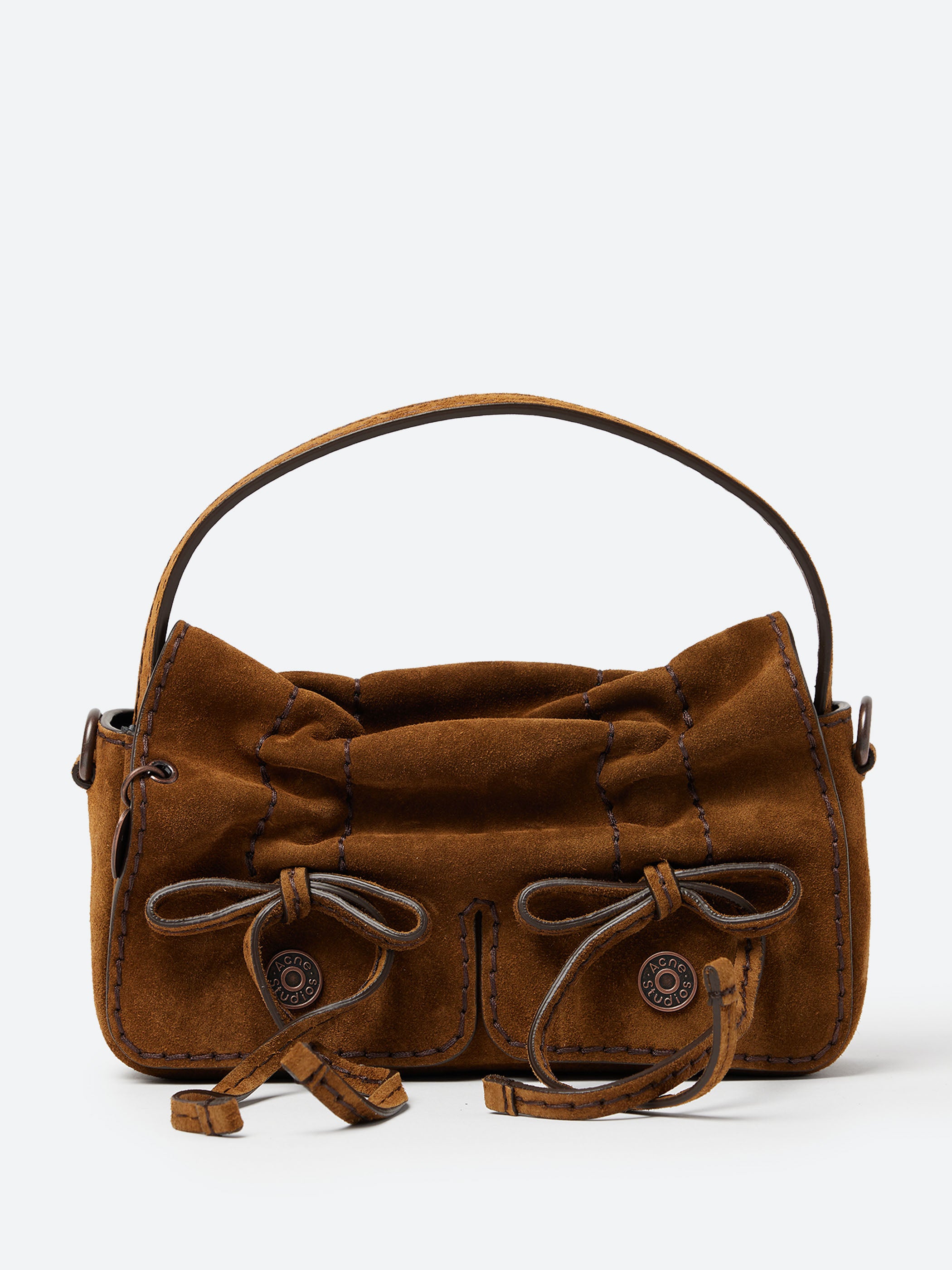 Acne Studios - Multipocket Suede Micro Bag in Cognac Brown
