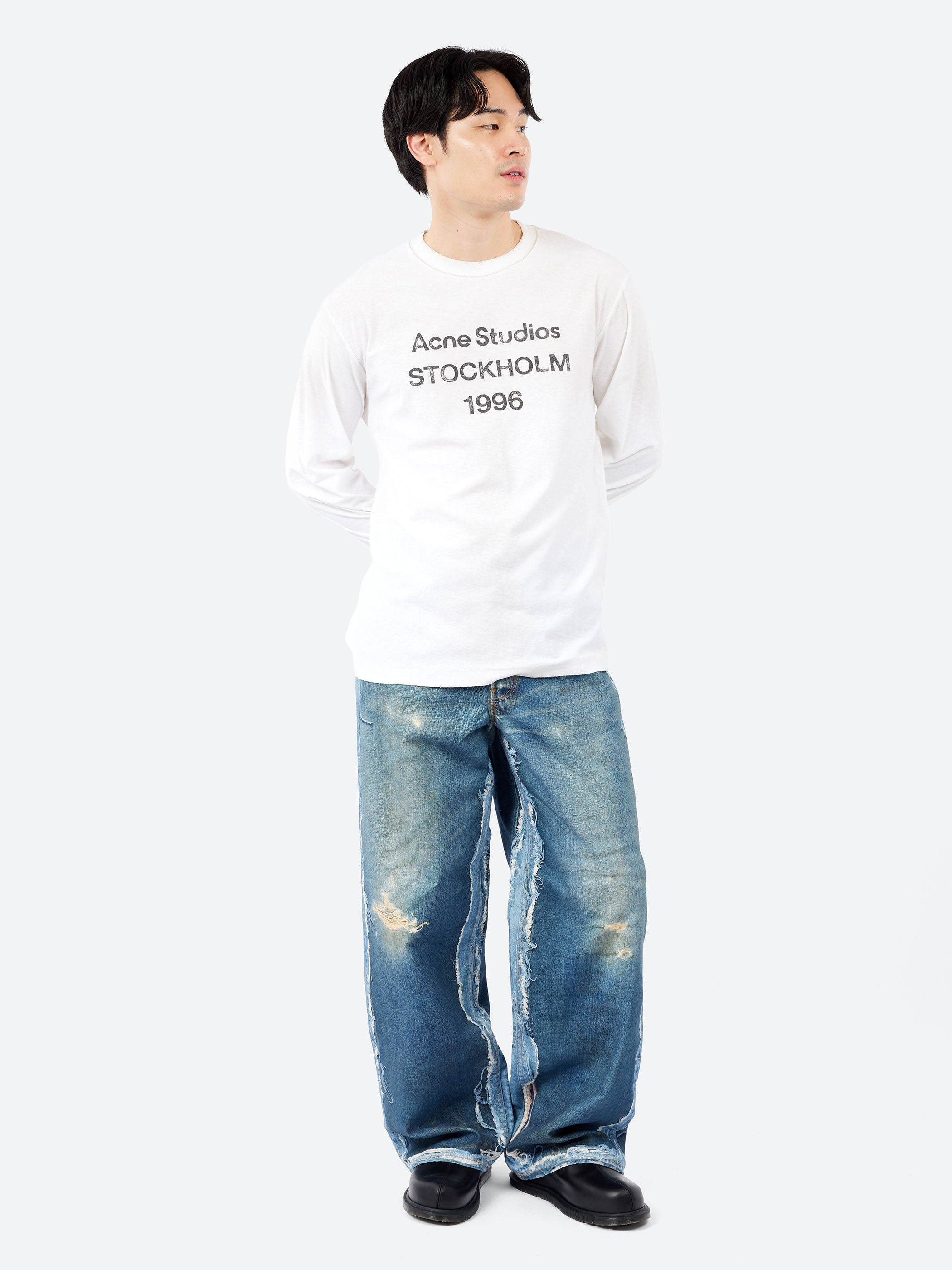 Acne Studios - Edden U 1996 Logo T-Shirt in Dusty White – gravitypope