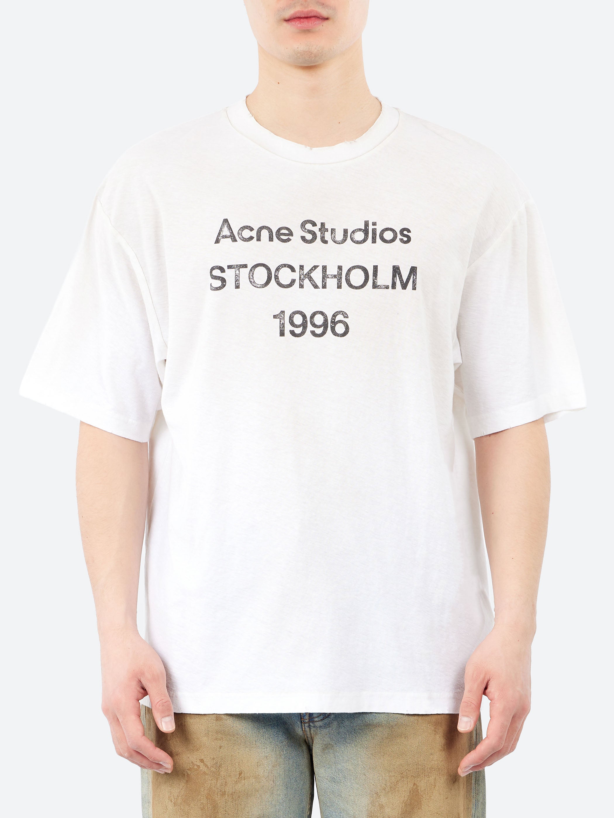 Acne Studios - Logo T-Shirt in Dusty White – gravitypope
