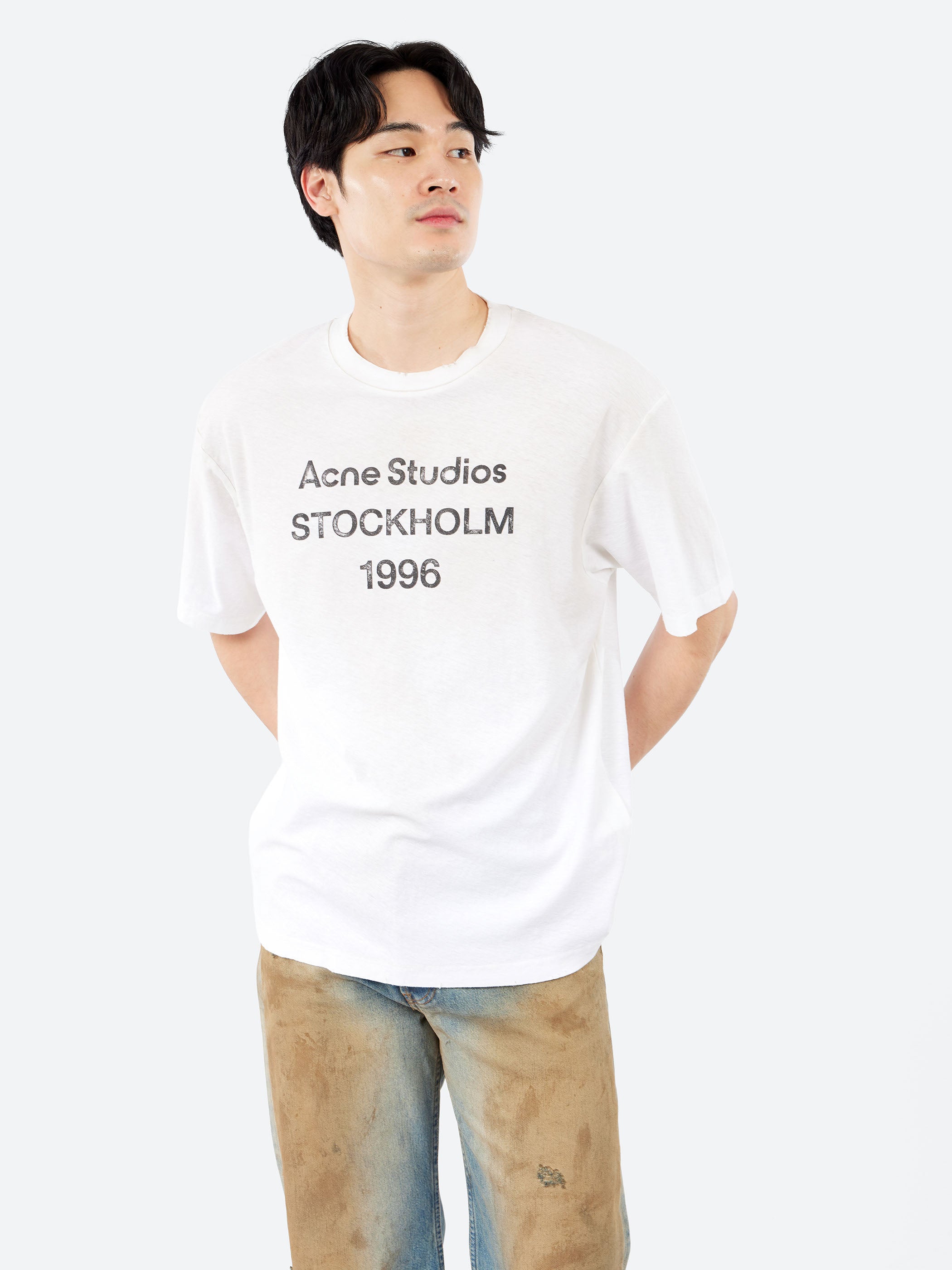 Acne Studios - Logo T-Shirt in Dusty White – gravitypope