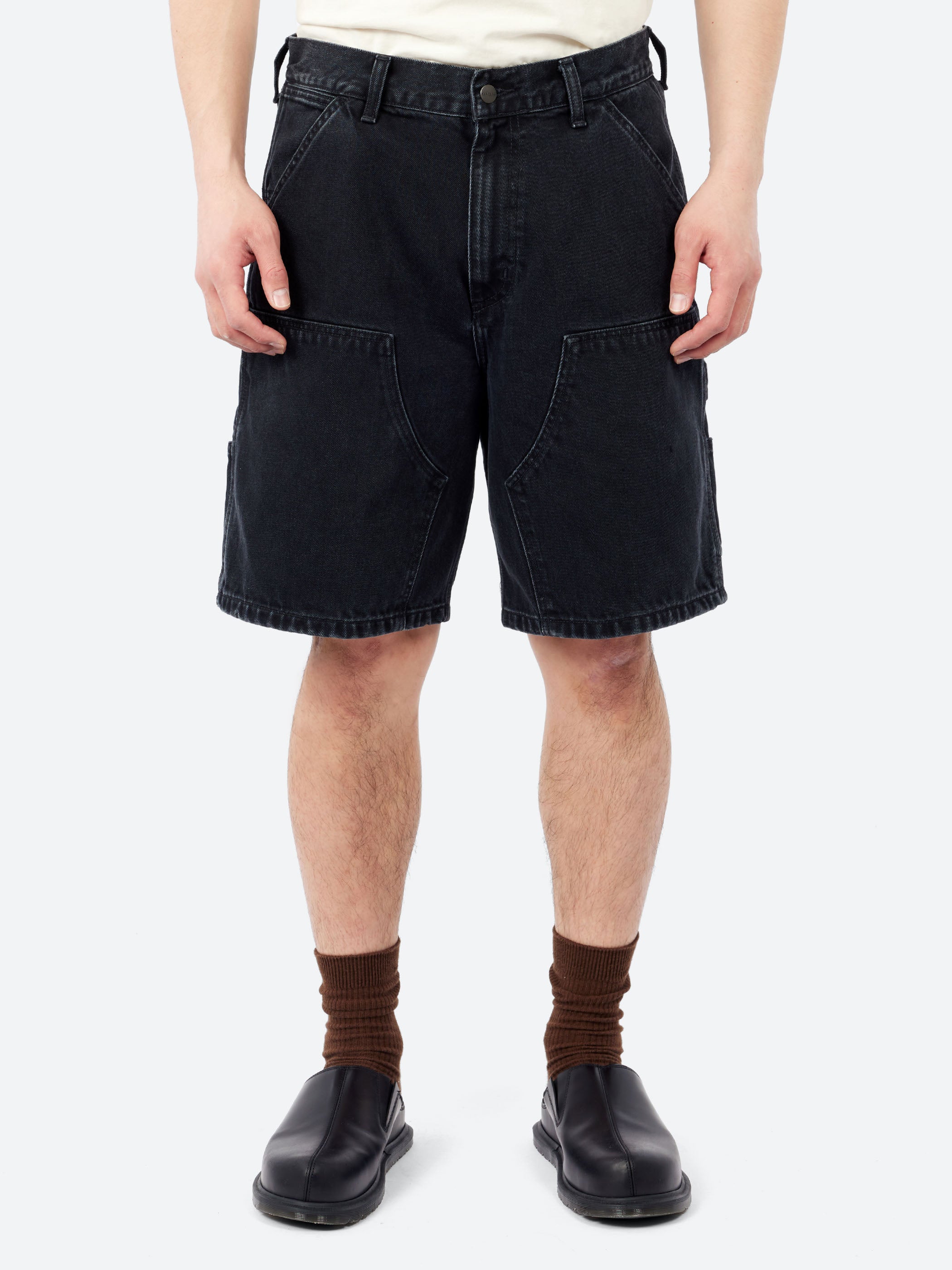 Carhartt WIP - Double Knee Short in Black Rinse – gravitypope