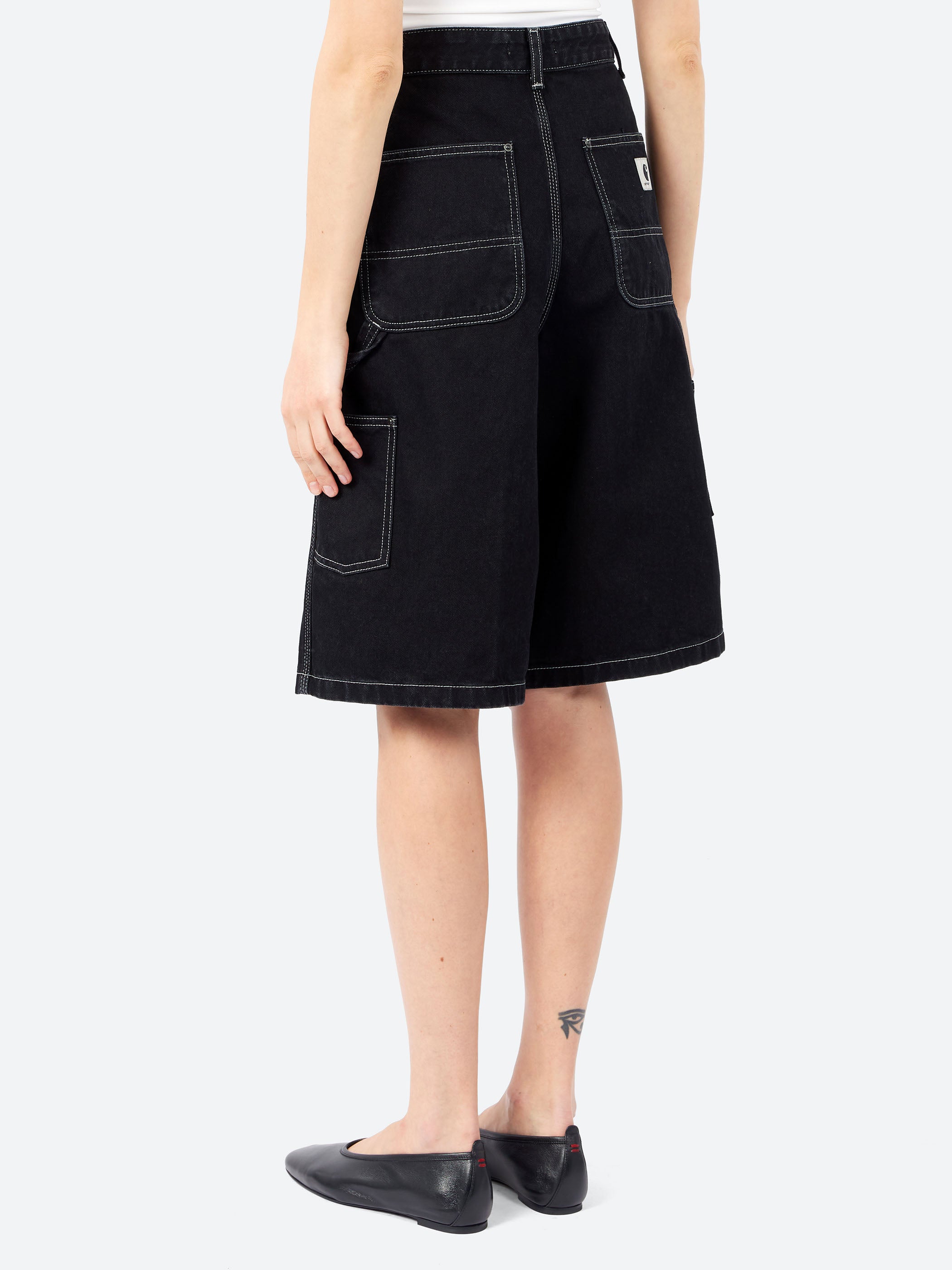 Carhartt WIP - Nixon Single Knee Short in Black Rinse – gravitypope