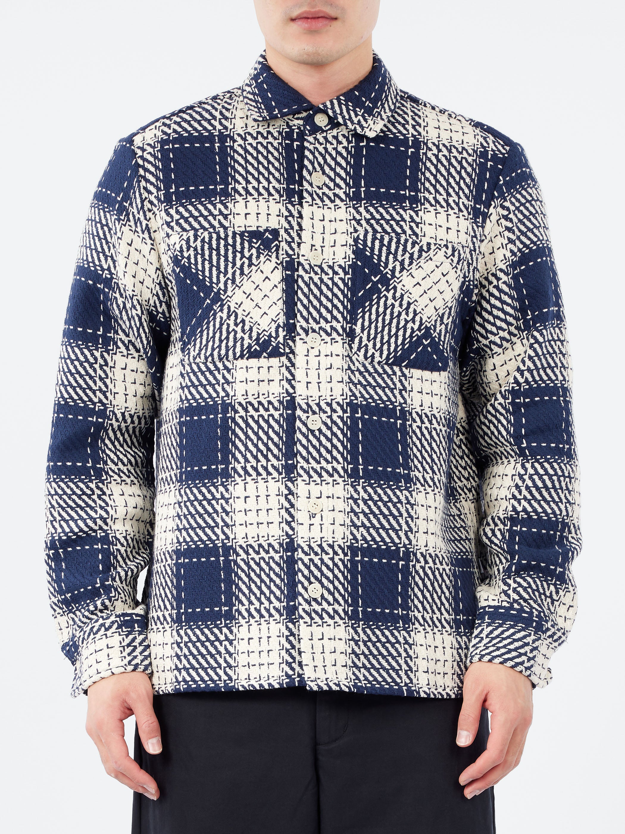 Wax London - Whiting Overshirt in Marine Beatnik – gravitypope