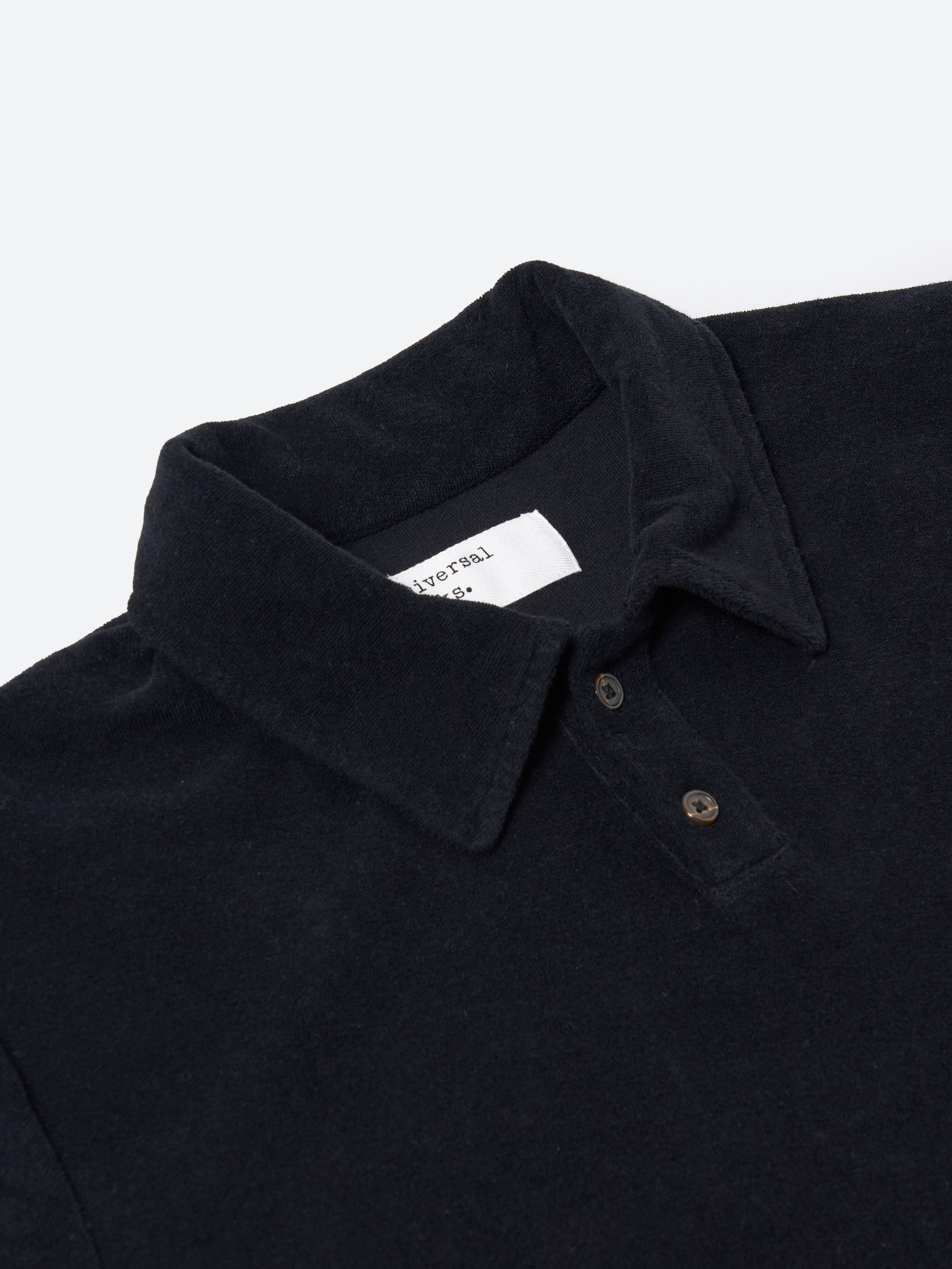 Universal Works - Newlyn Polo in Black – gravitypope