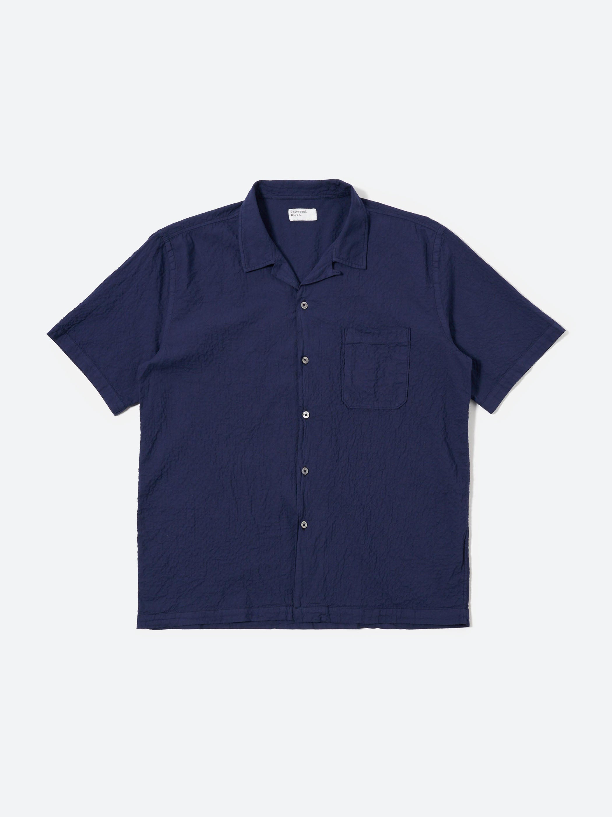 Universal Works - Road Shirt in Ecru and Black Kantha Flower