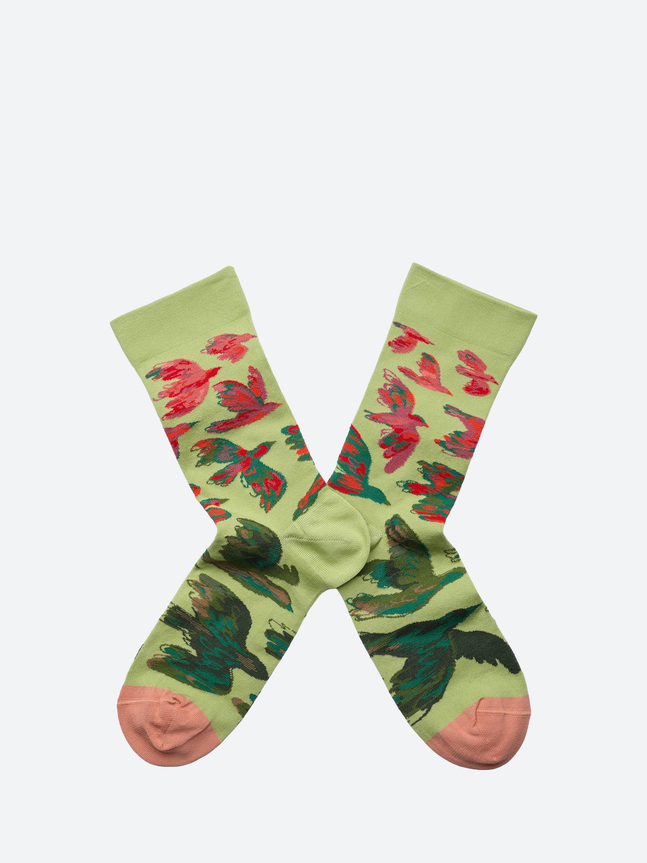 Lime Bird Socks