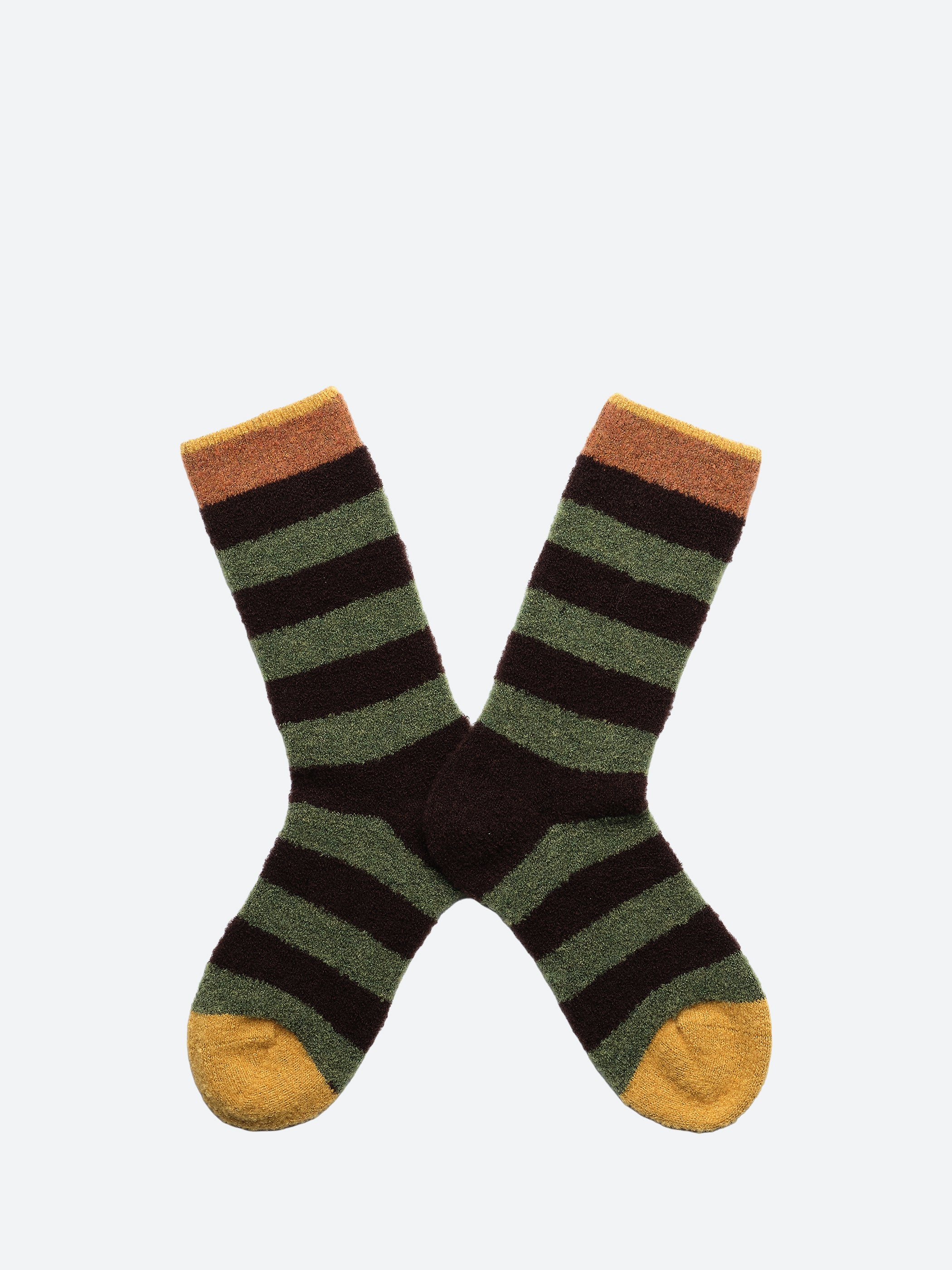 Green Striped Mousse Socks