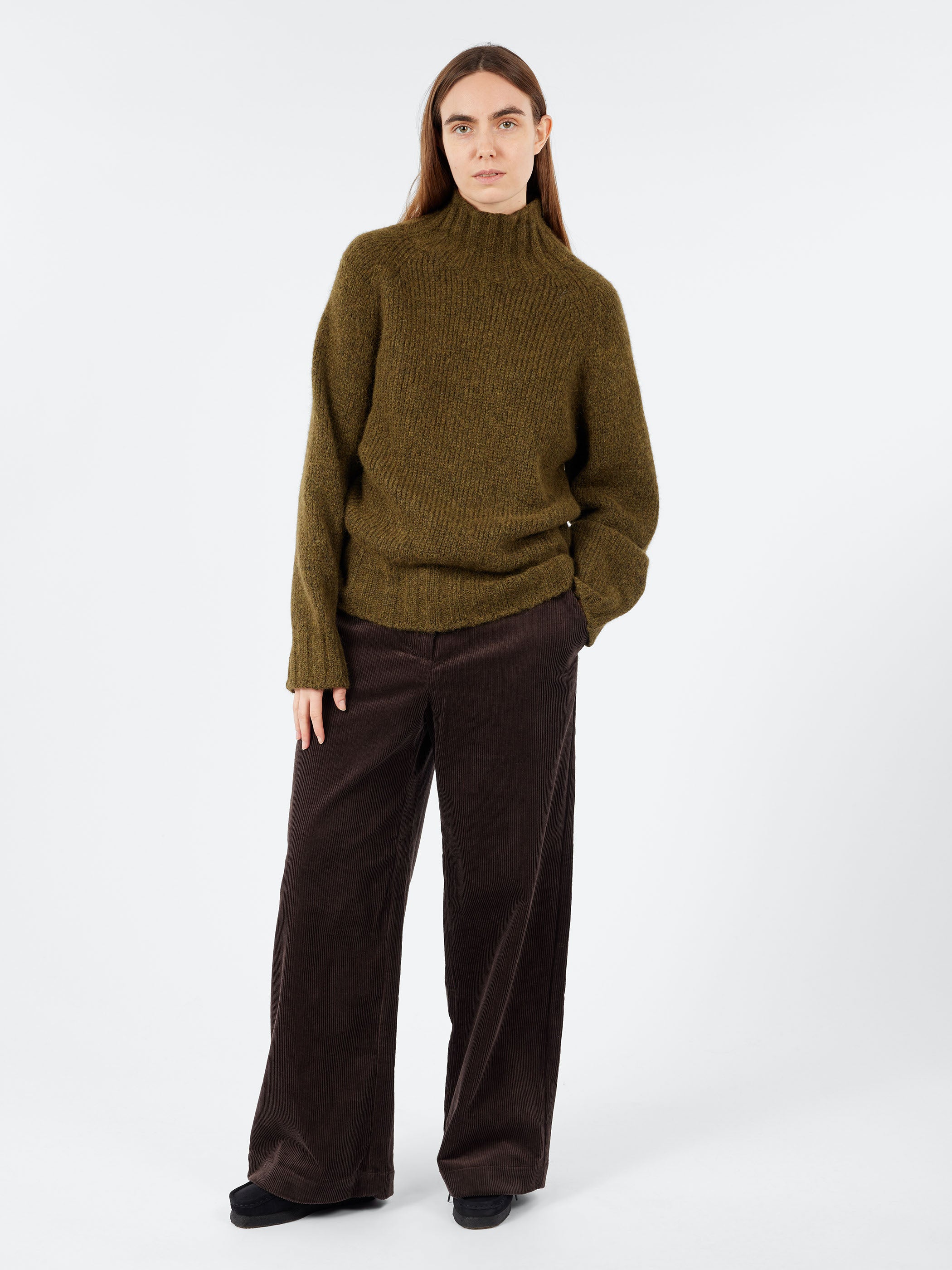 TOAST - Lofty Alpaca High Neck Sweater in Olive – gravitypope