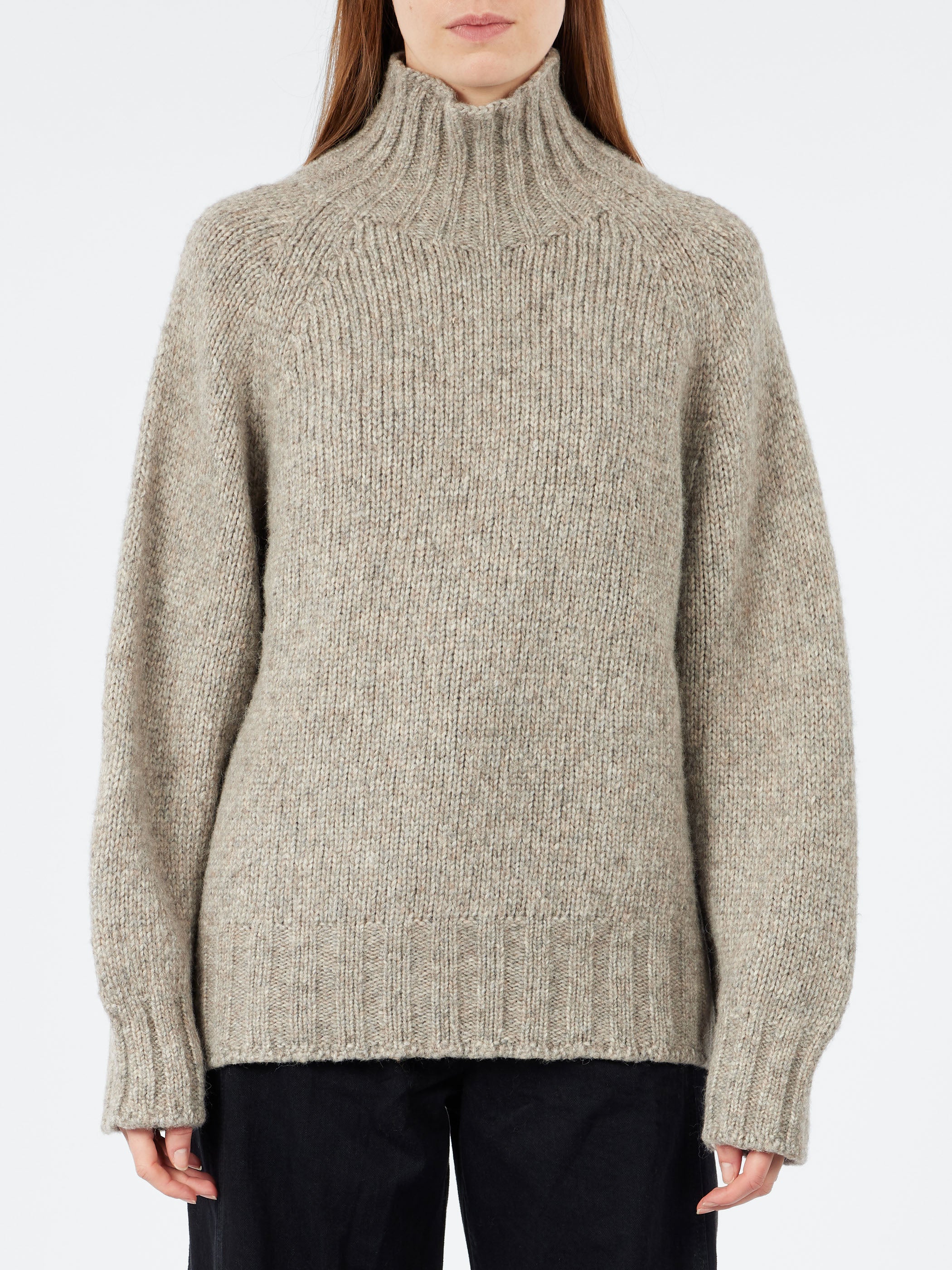 TOAST - Lofty Alpaca High Neck Sweater in Stone – gravitypope