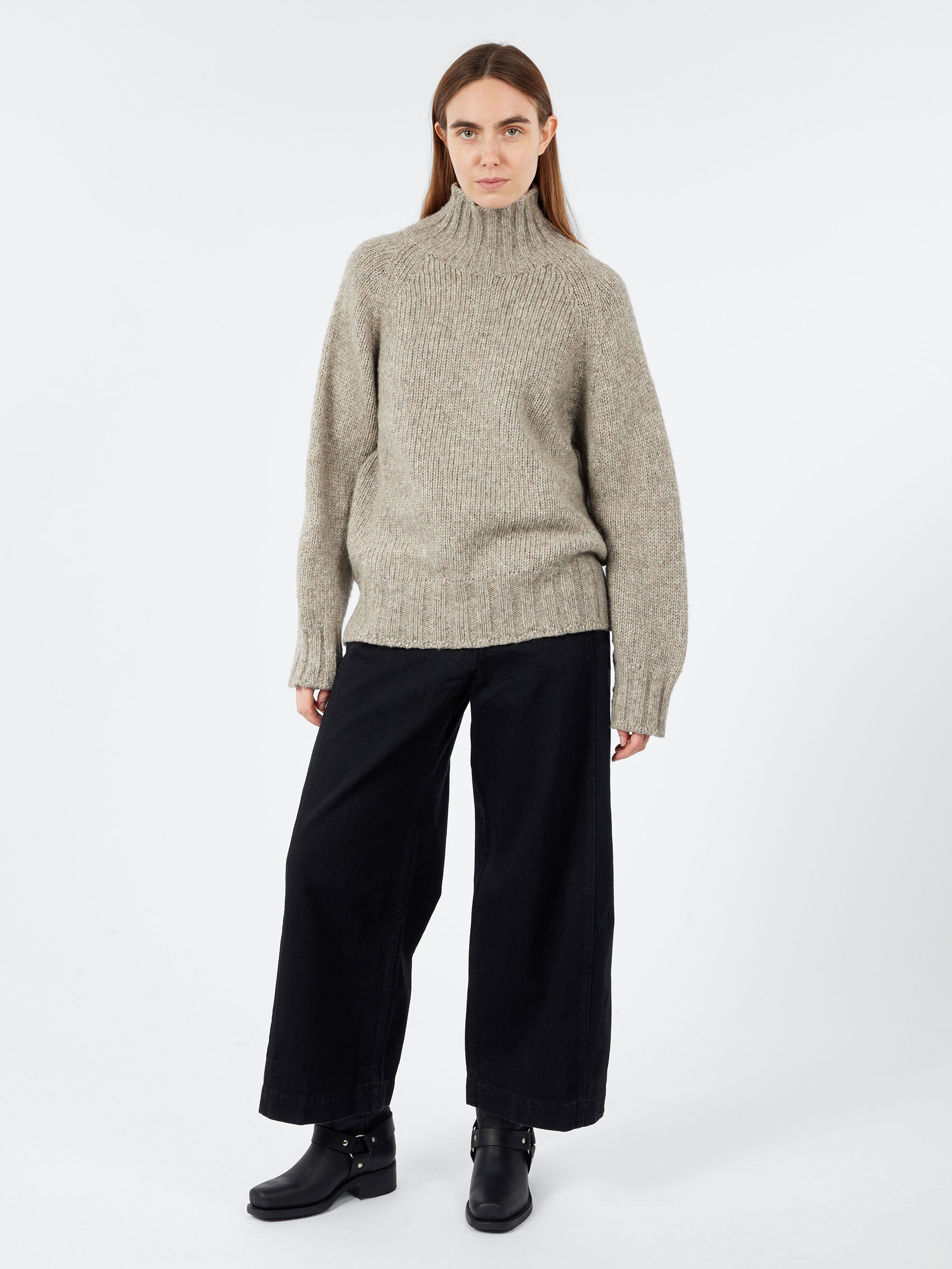 TOAST - Lofty Alpaca High Neck Sweater in Stone – gravitypope