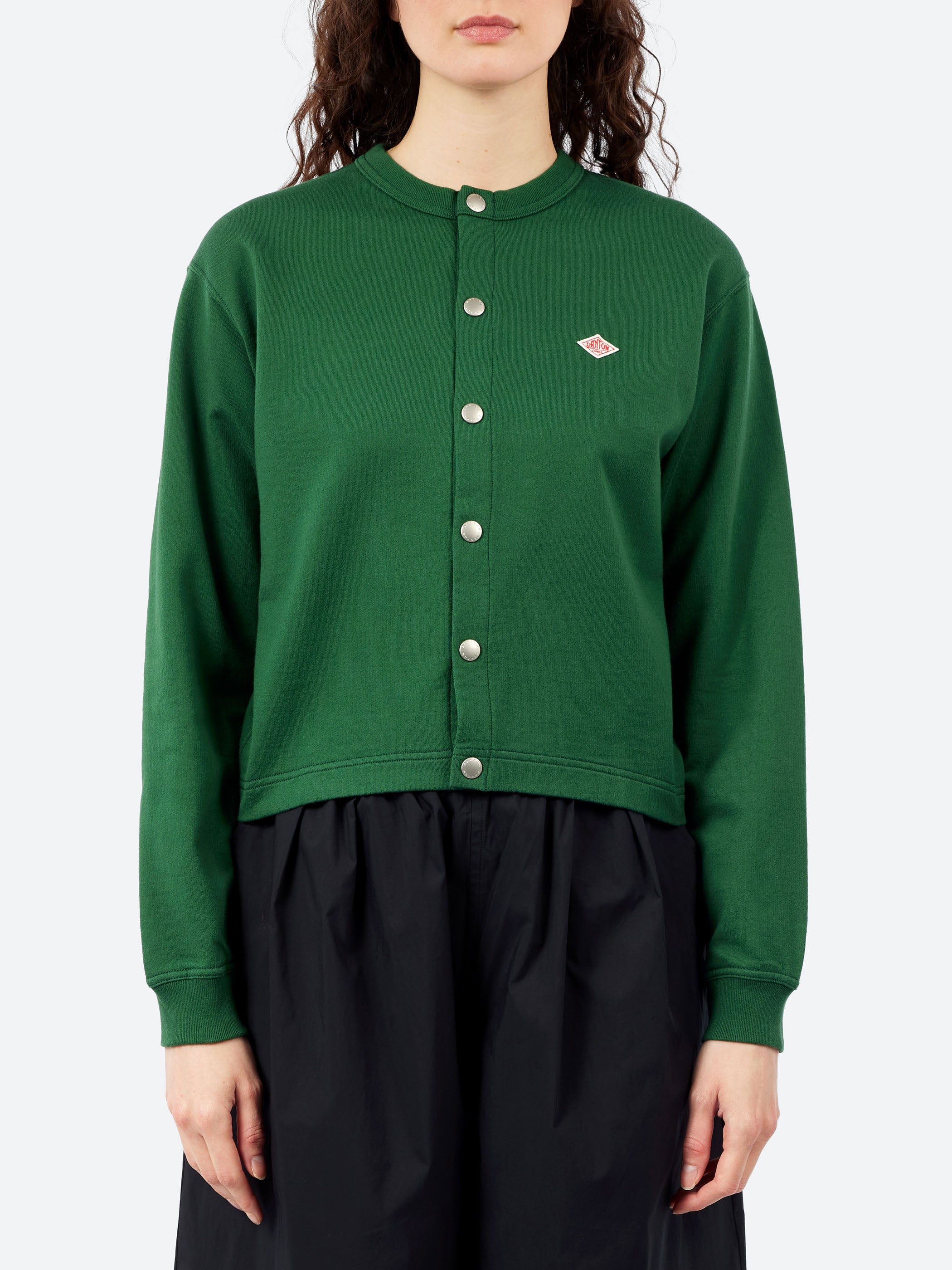 Women's Cotton Terry Crew Neck Cardigan