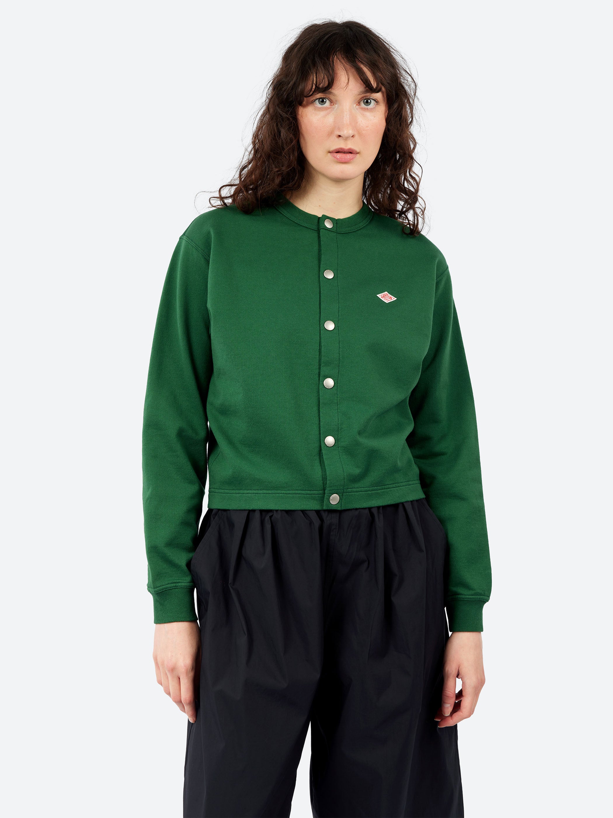 Women's Cotton Terry Crew Neck Cardigan