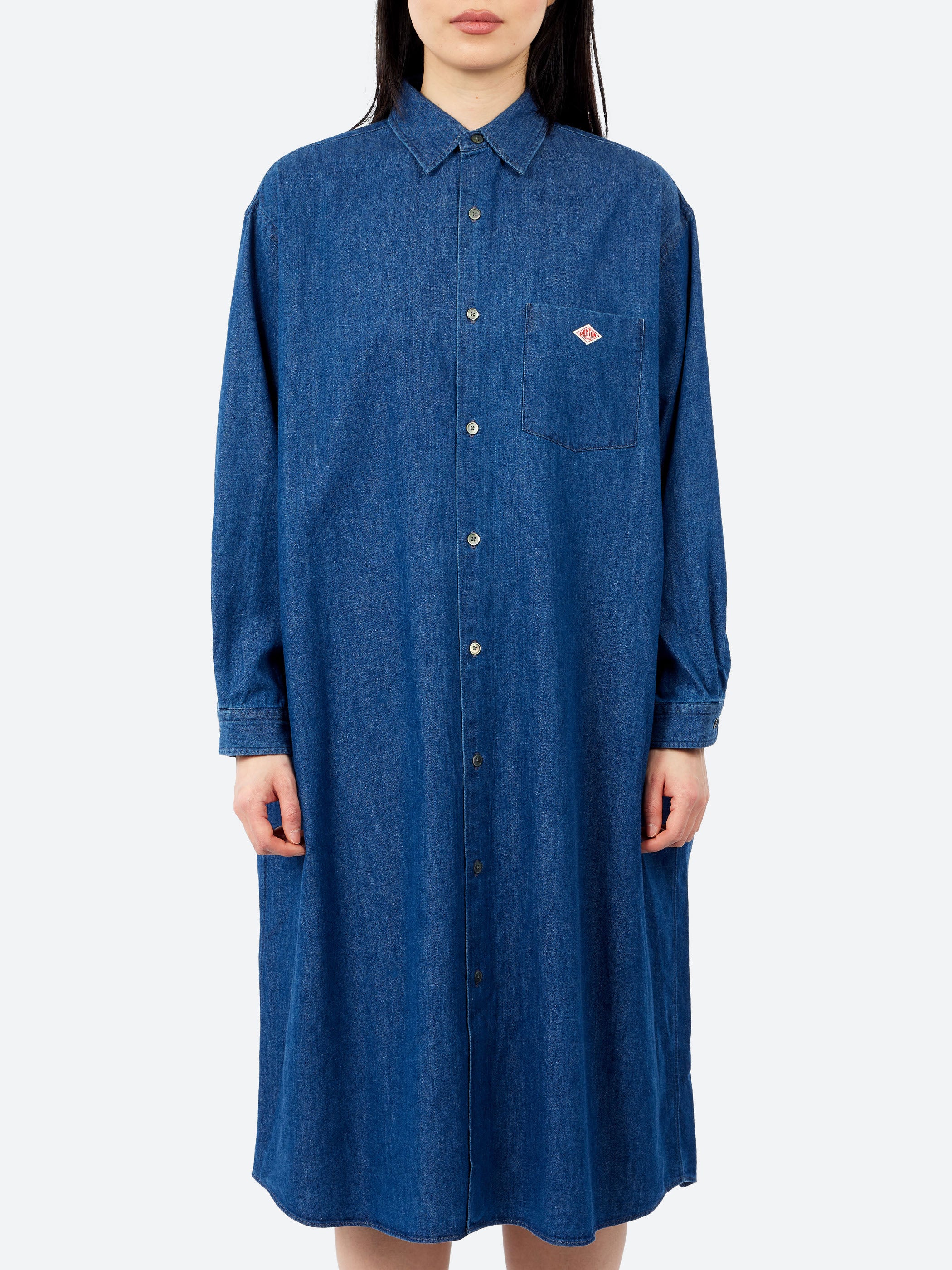 denim dungaree maxi dress Danton