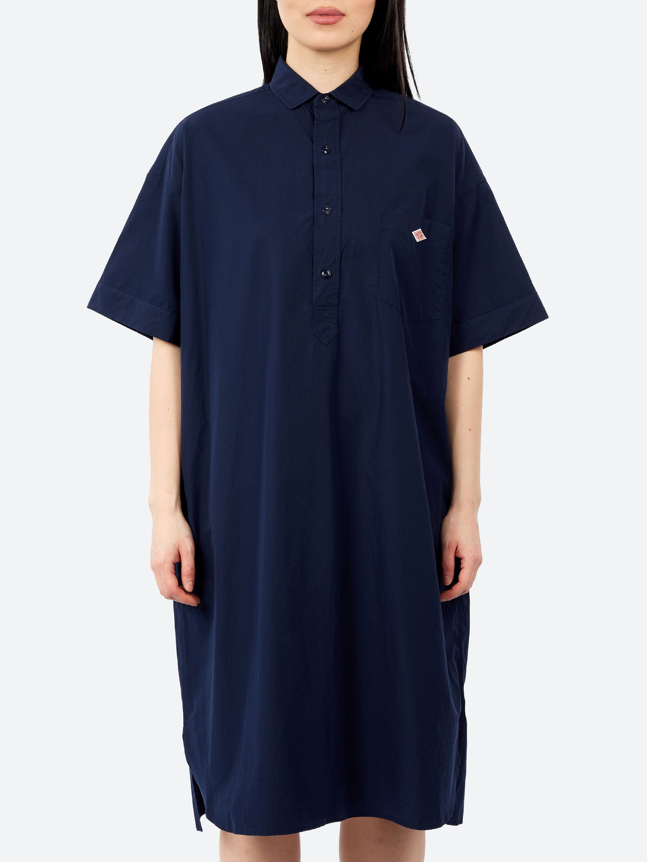 Cotton Poplin Pullover Shirt Dress