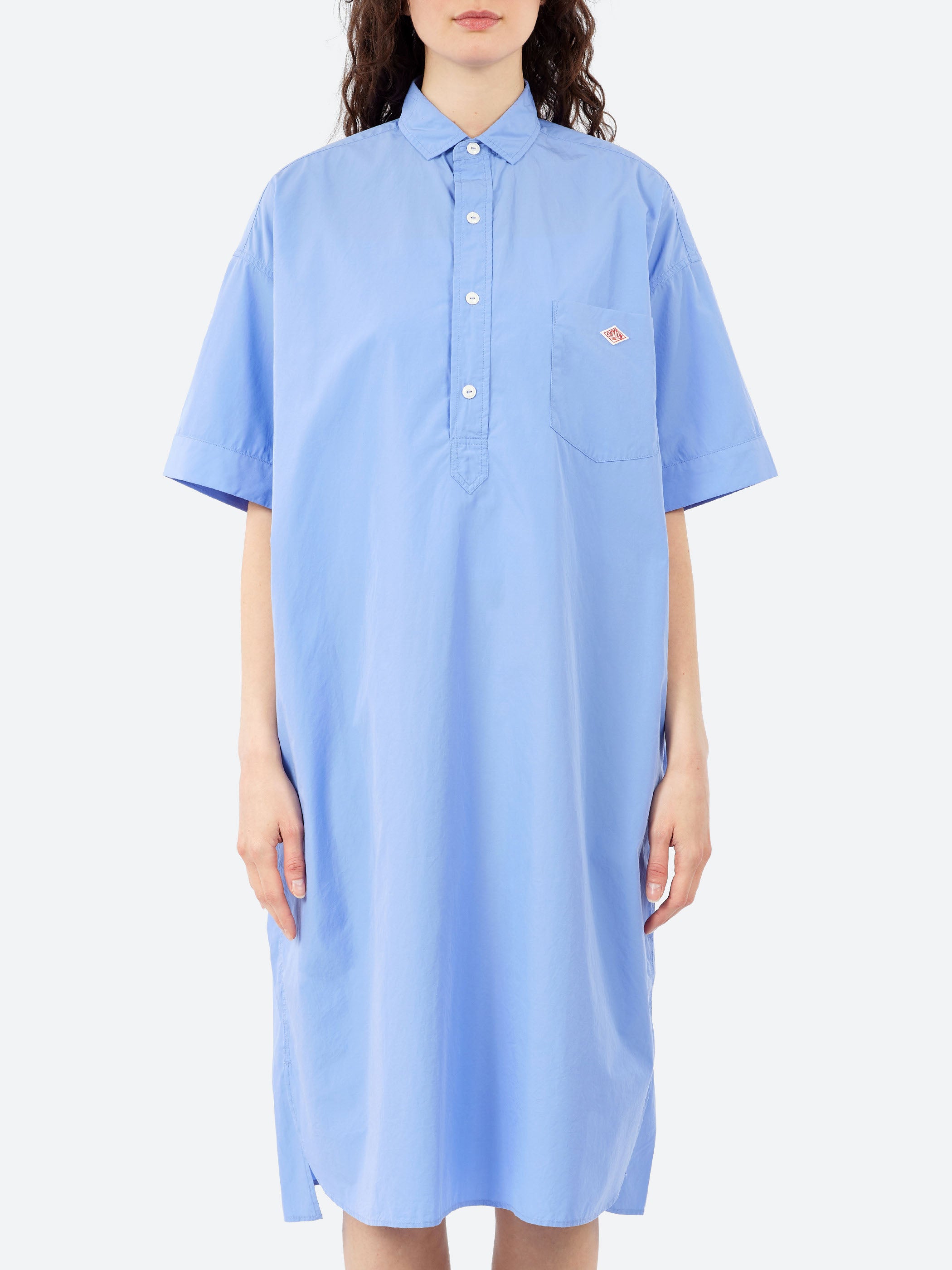 Cotton Poplin Pullover Shirt Dress