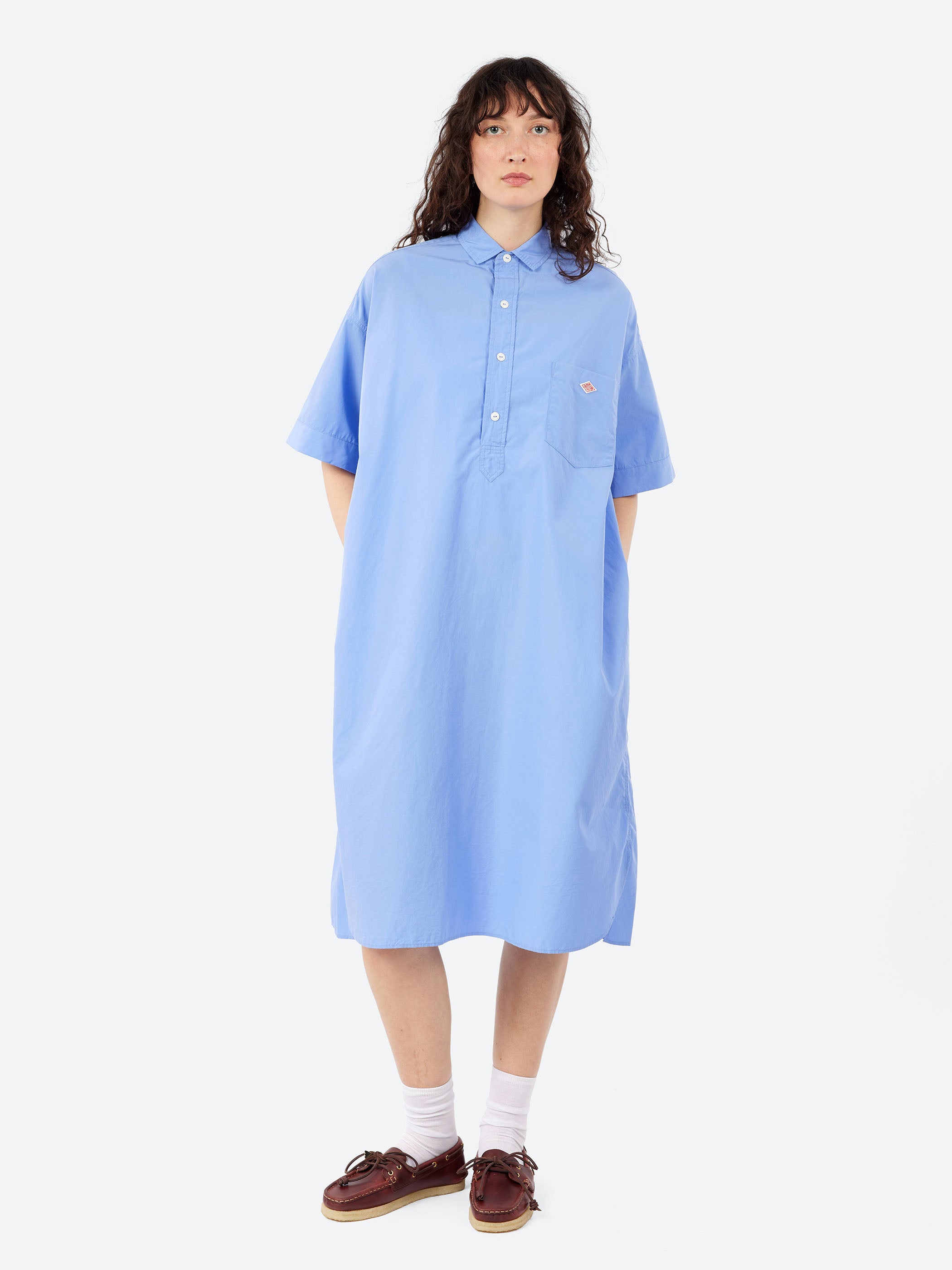 Cotton Poplin Pullover Shirt Dress