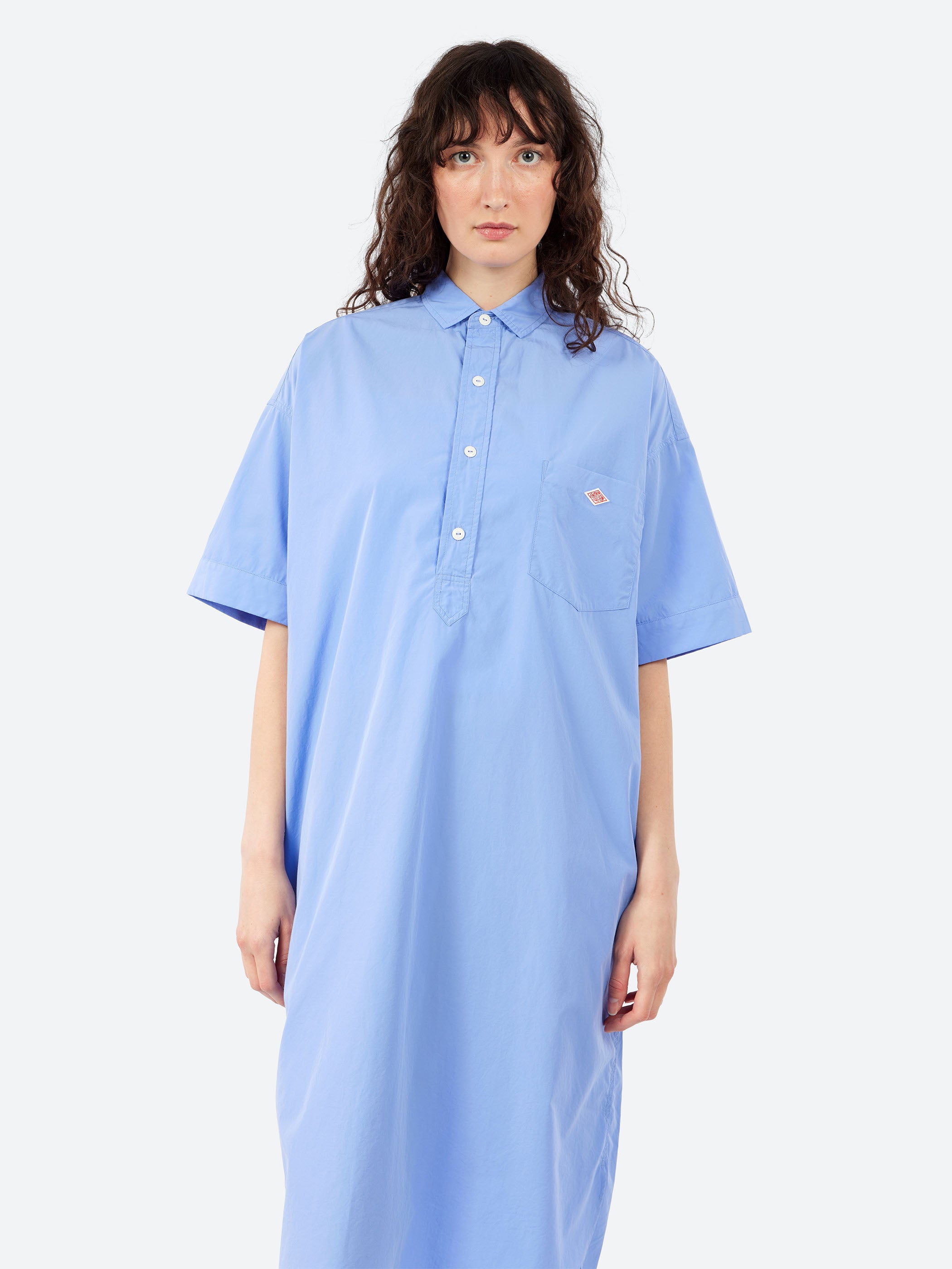 Cotton Poplin Pullover Shirt Dress