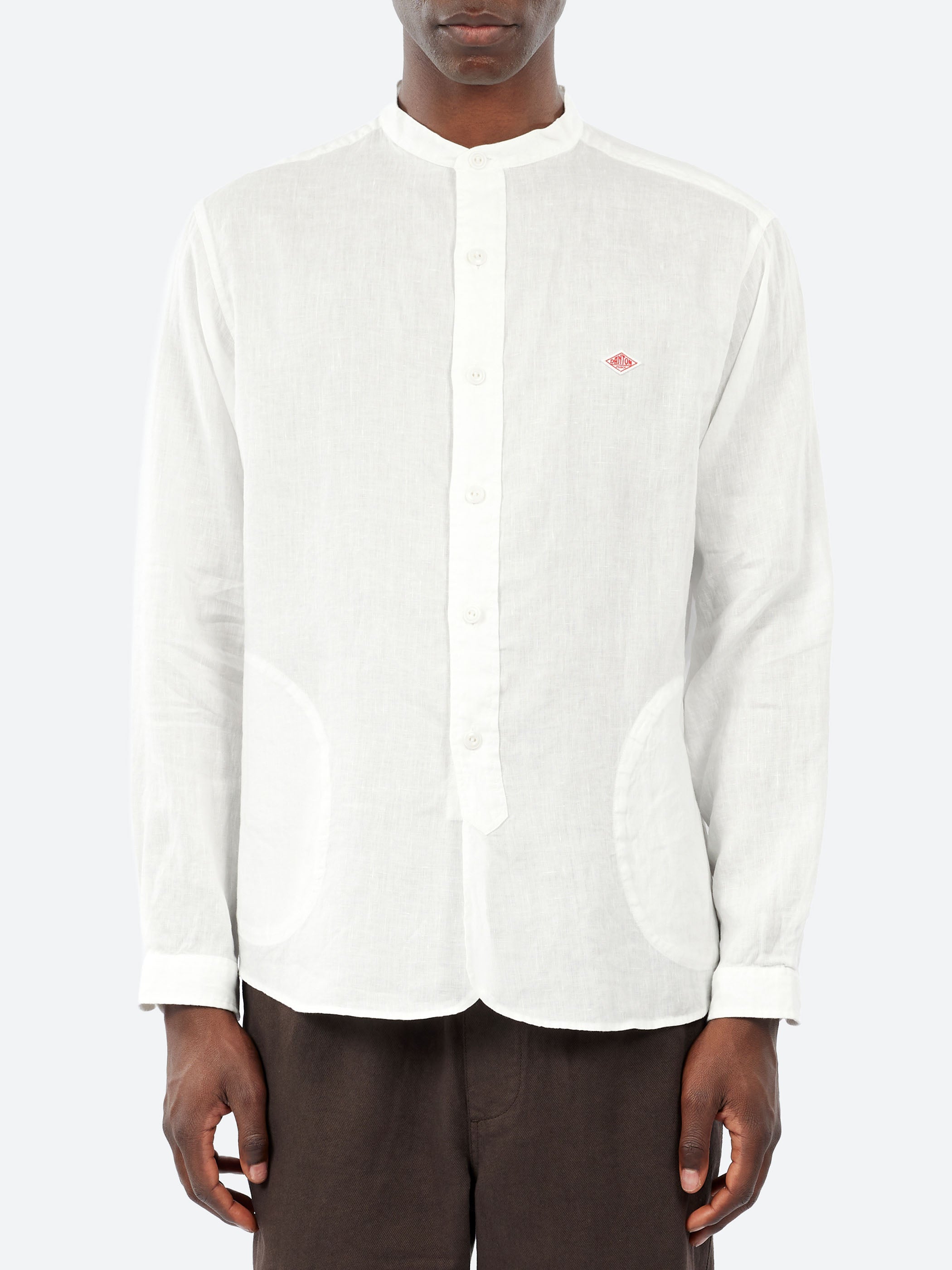 Linen Band Collar Shirt