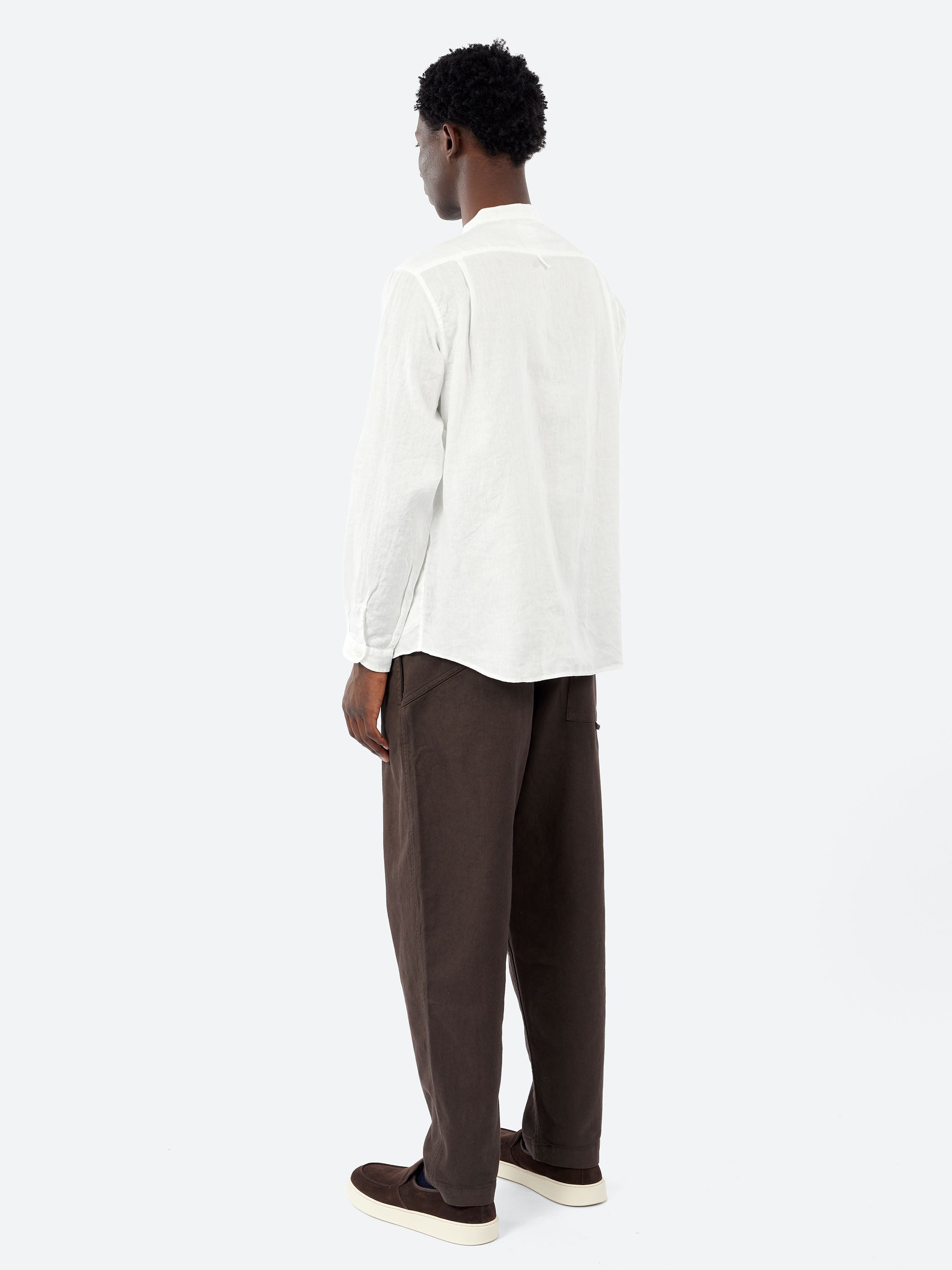 Linen Band Collar Shirt