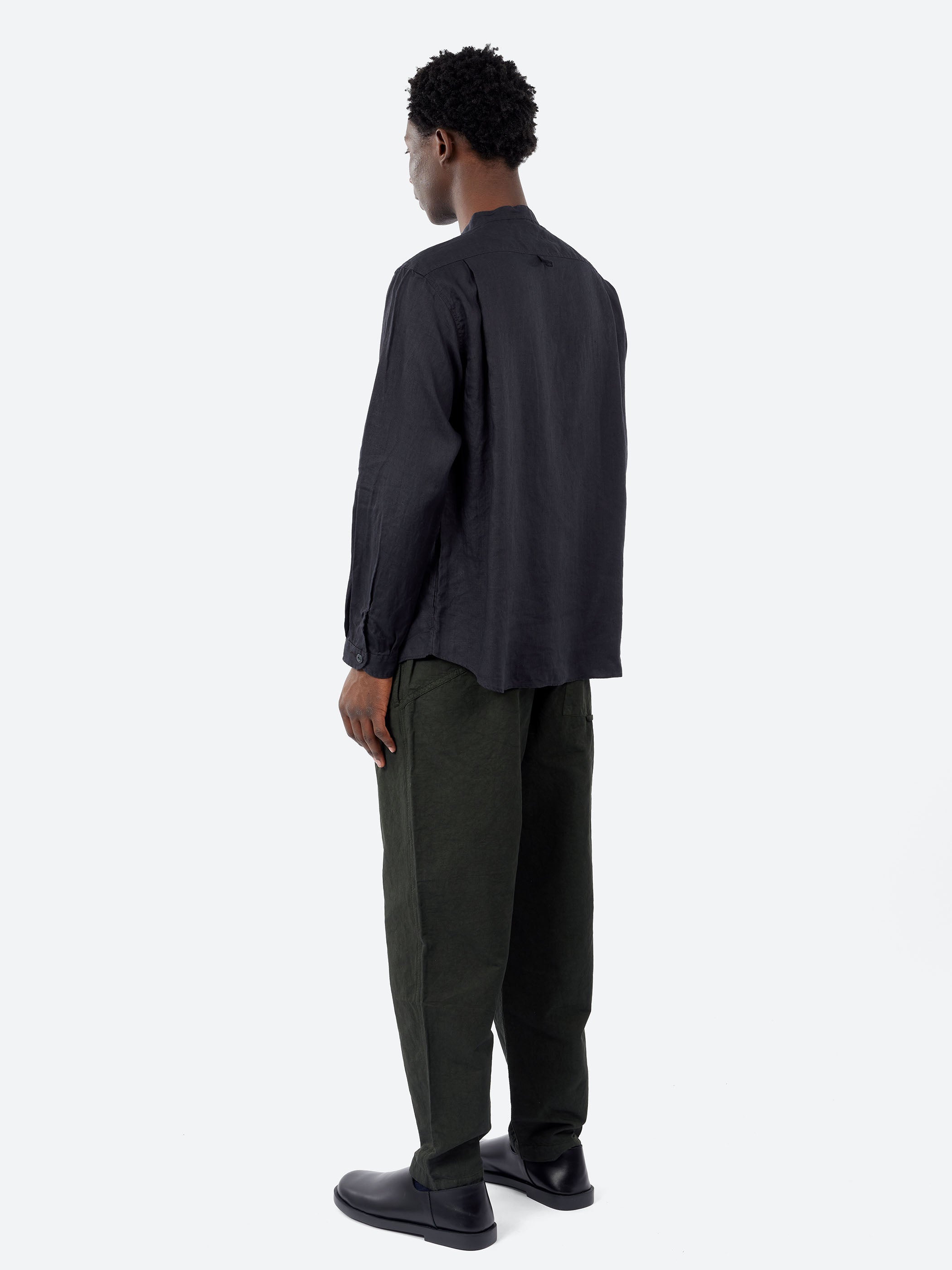 Linen Band Collar Shirt