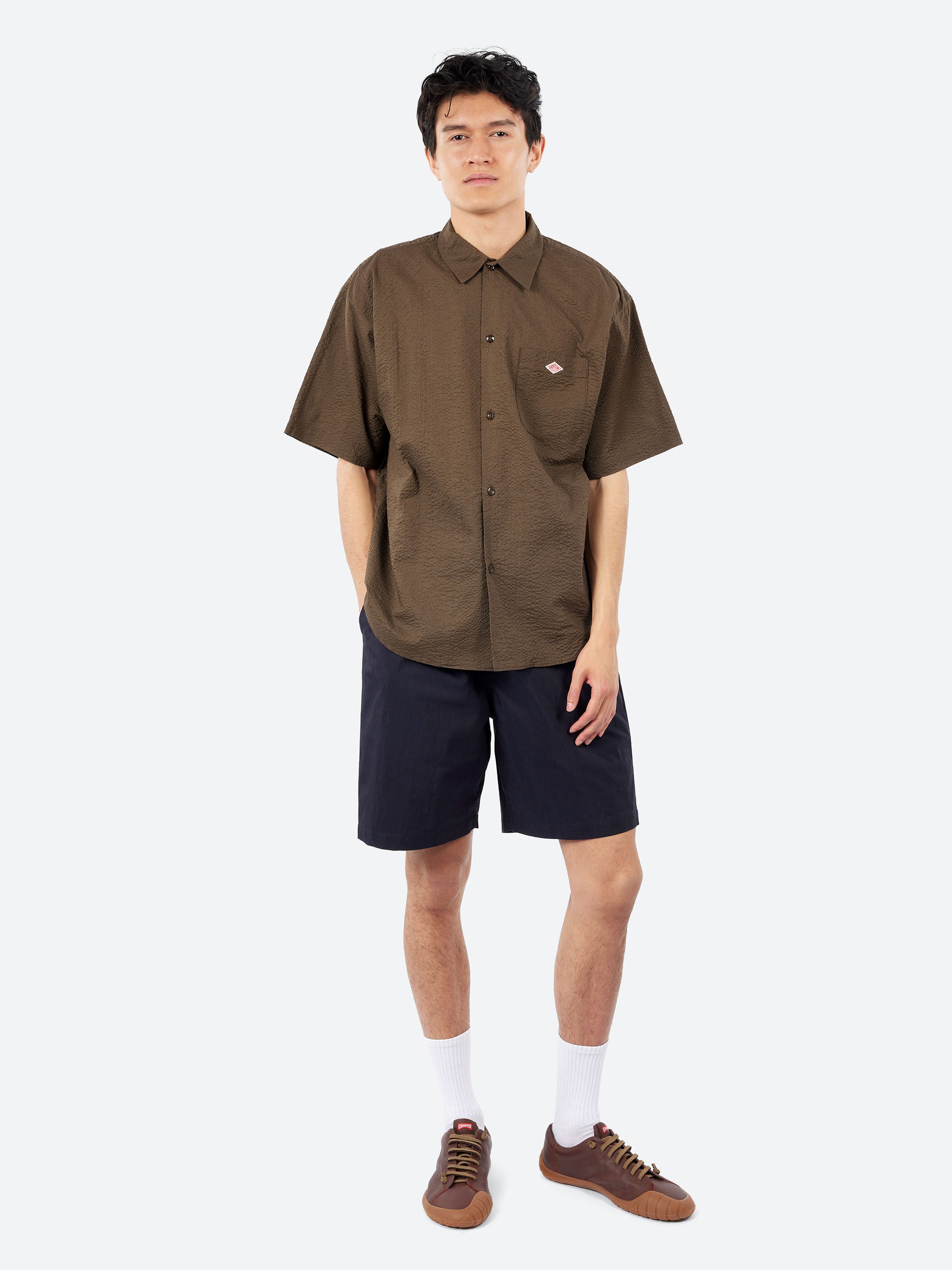 Seersucker Short Sleeve Work Shirt