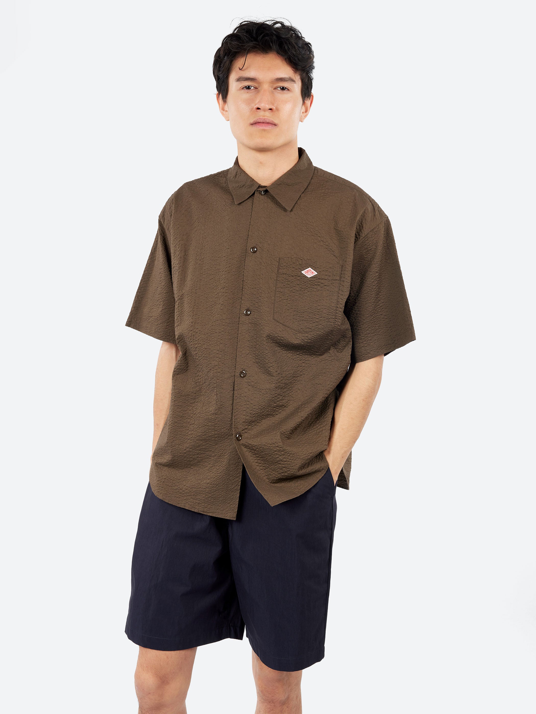 Seersucker Short Sleeve Work Shirt