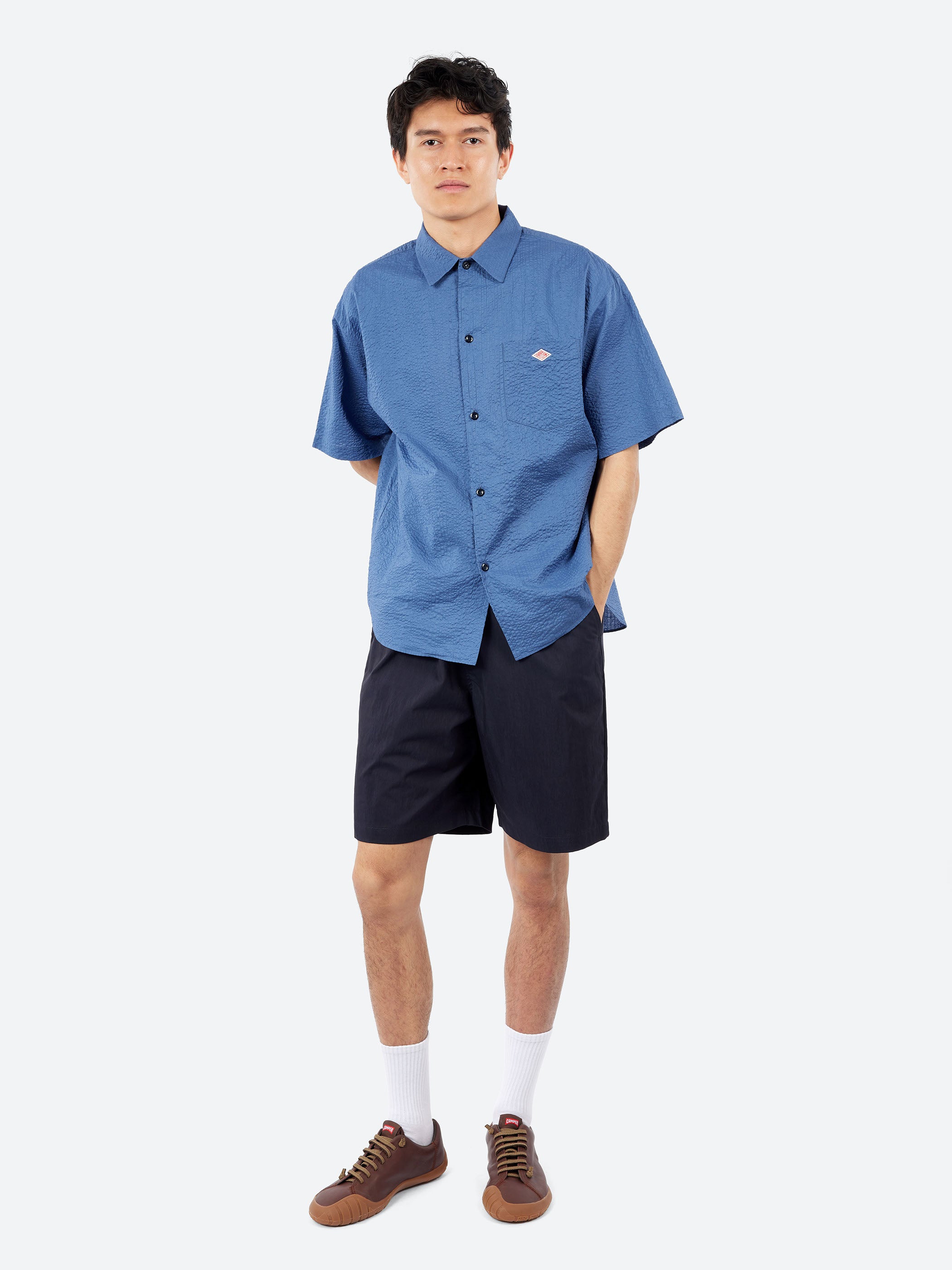 Seersucker Short Sleeve Work Shirt