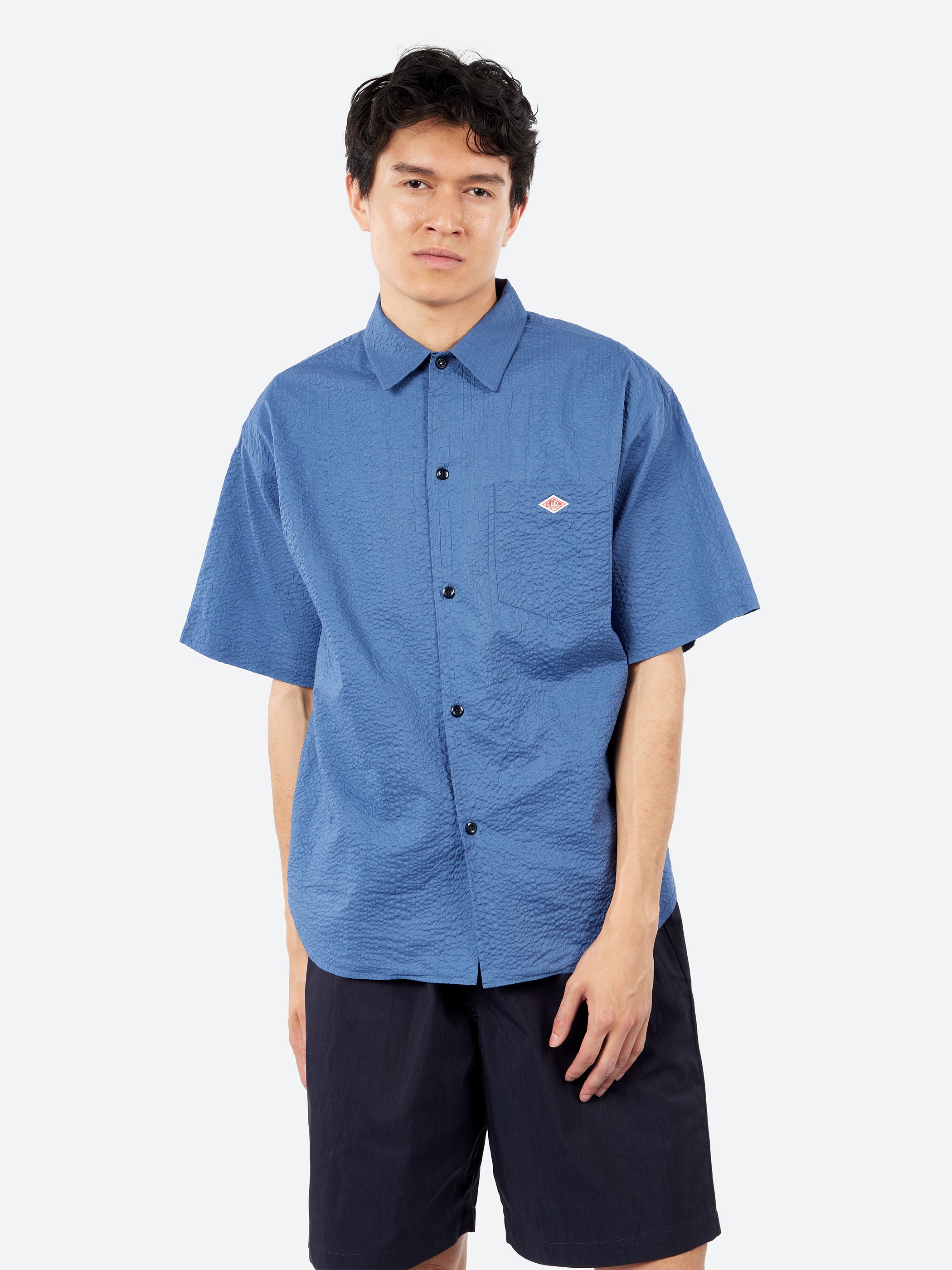 Seersucker Short Sleeve Work Shirt