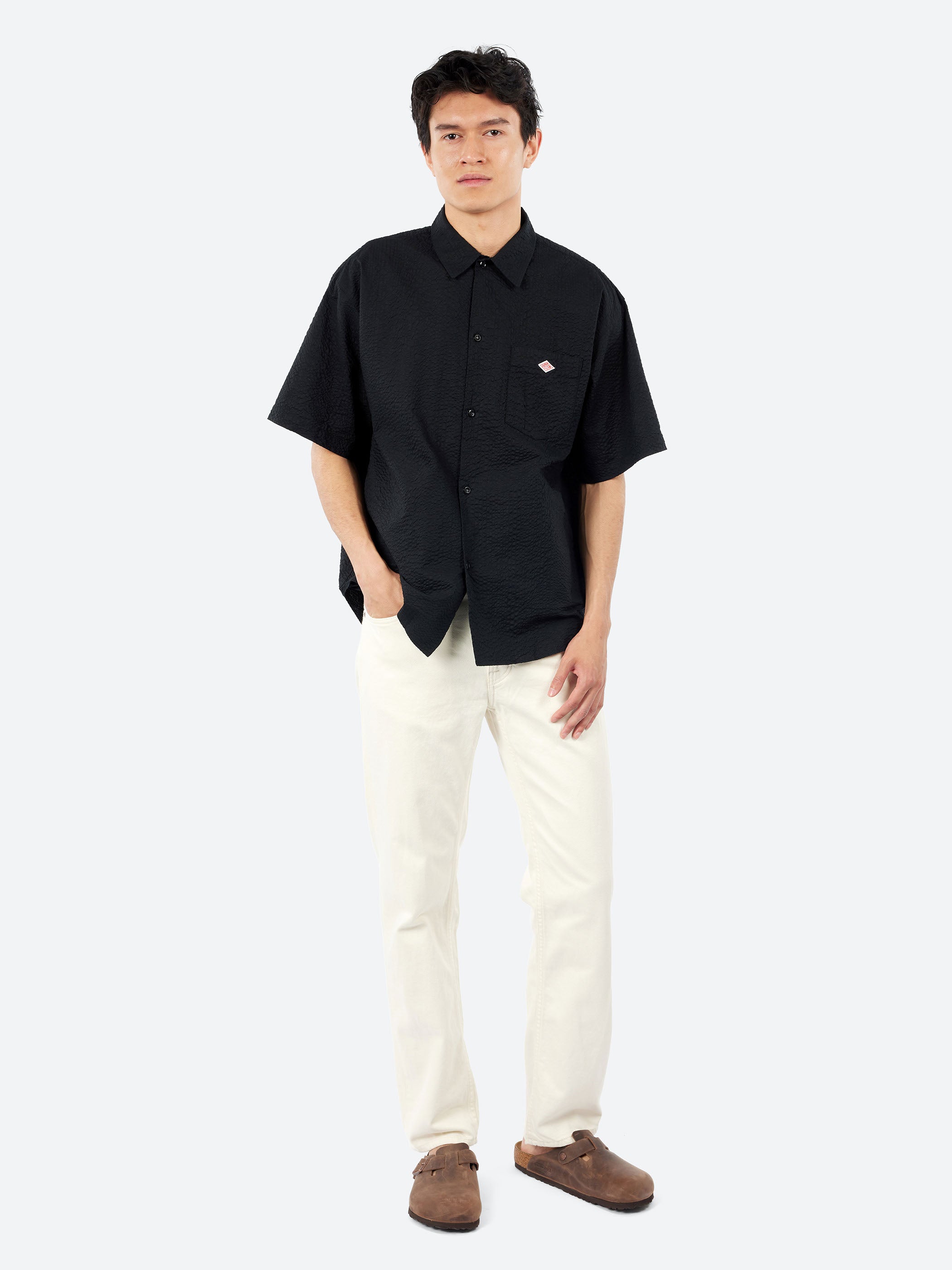 Seersucker Short Sleeve Work Shirt