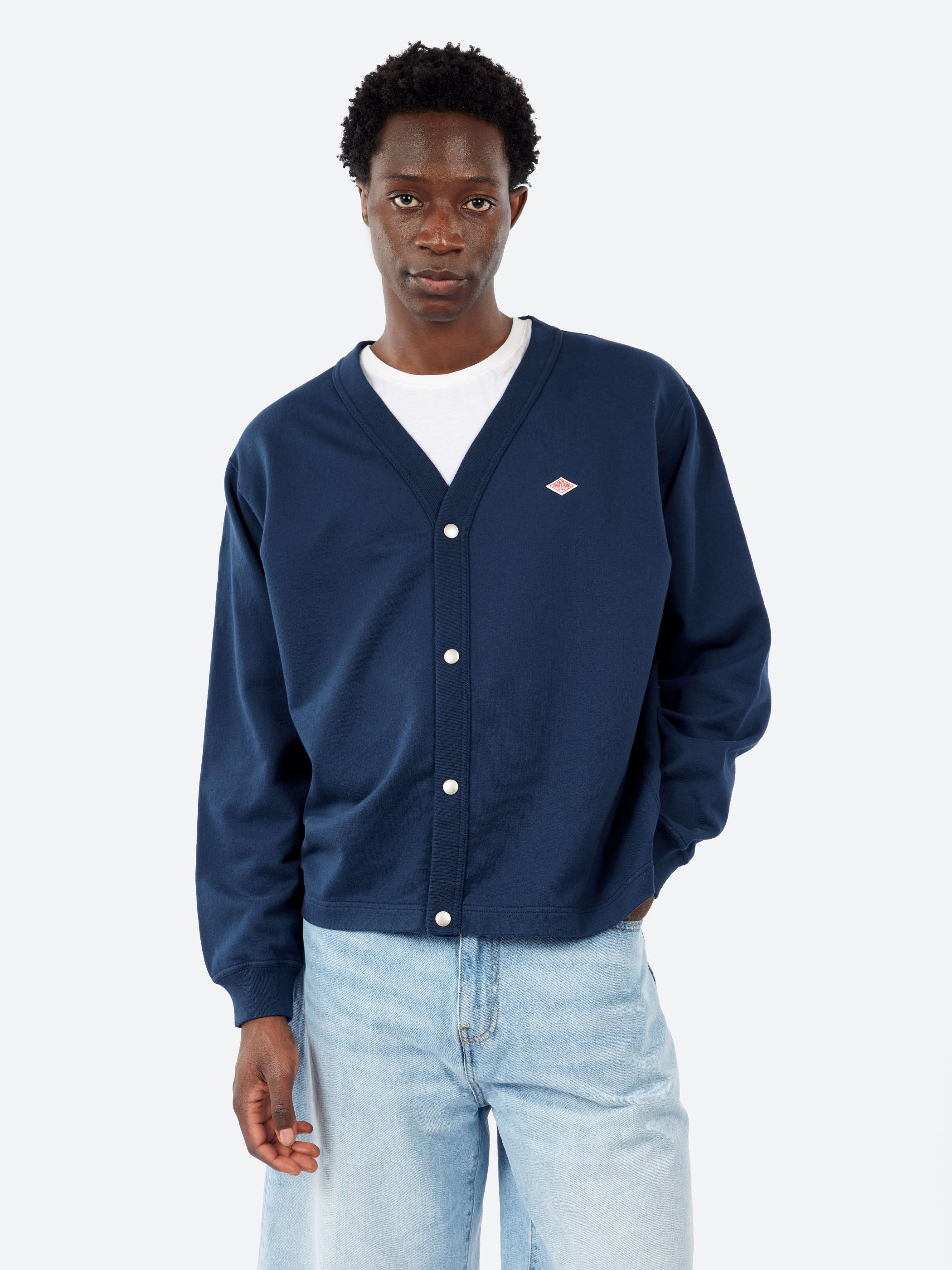Cotton Terry V-Neck Cardigan
