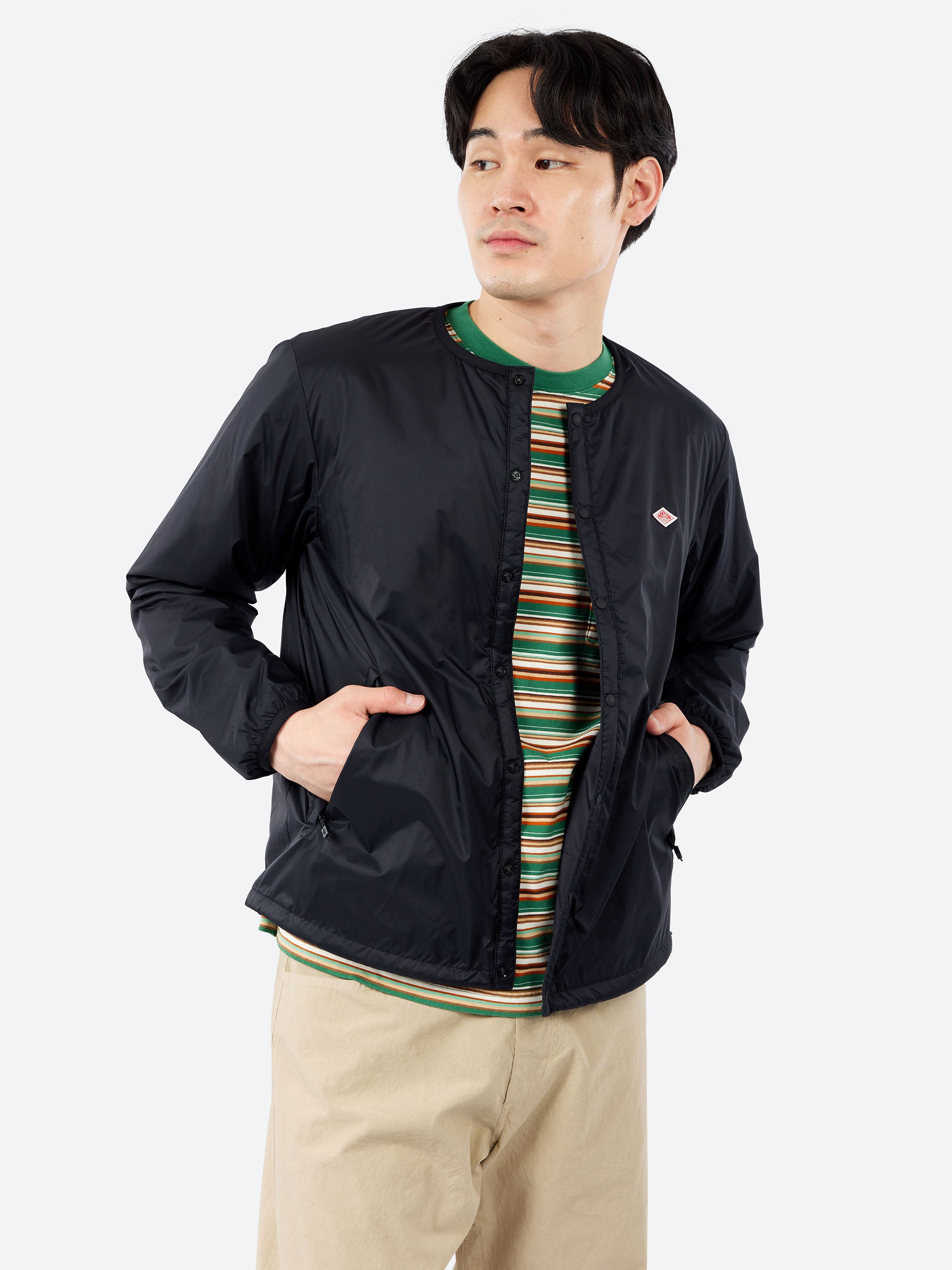 Danton - Men's Insulation Collarless Jacket in Black – gravitypope