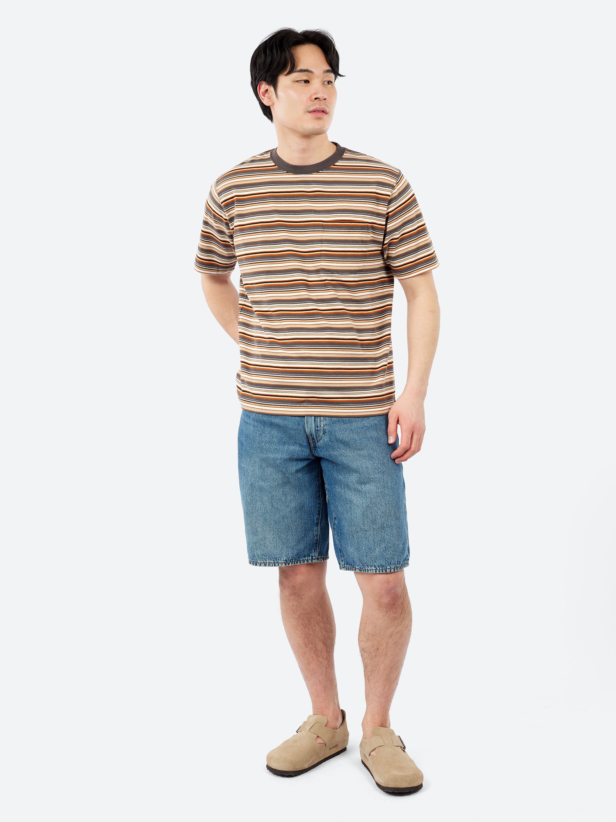 Pocket Tee Multi Stripe Tee